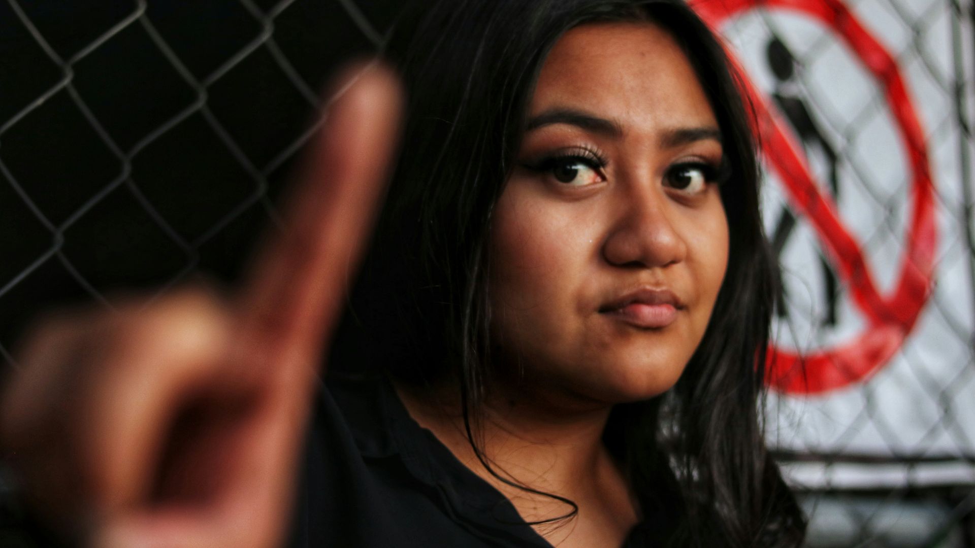 woman in black crew neck shirt