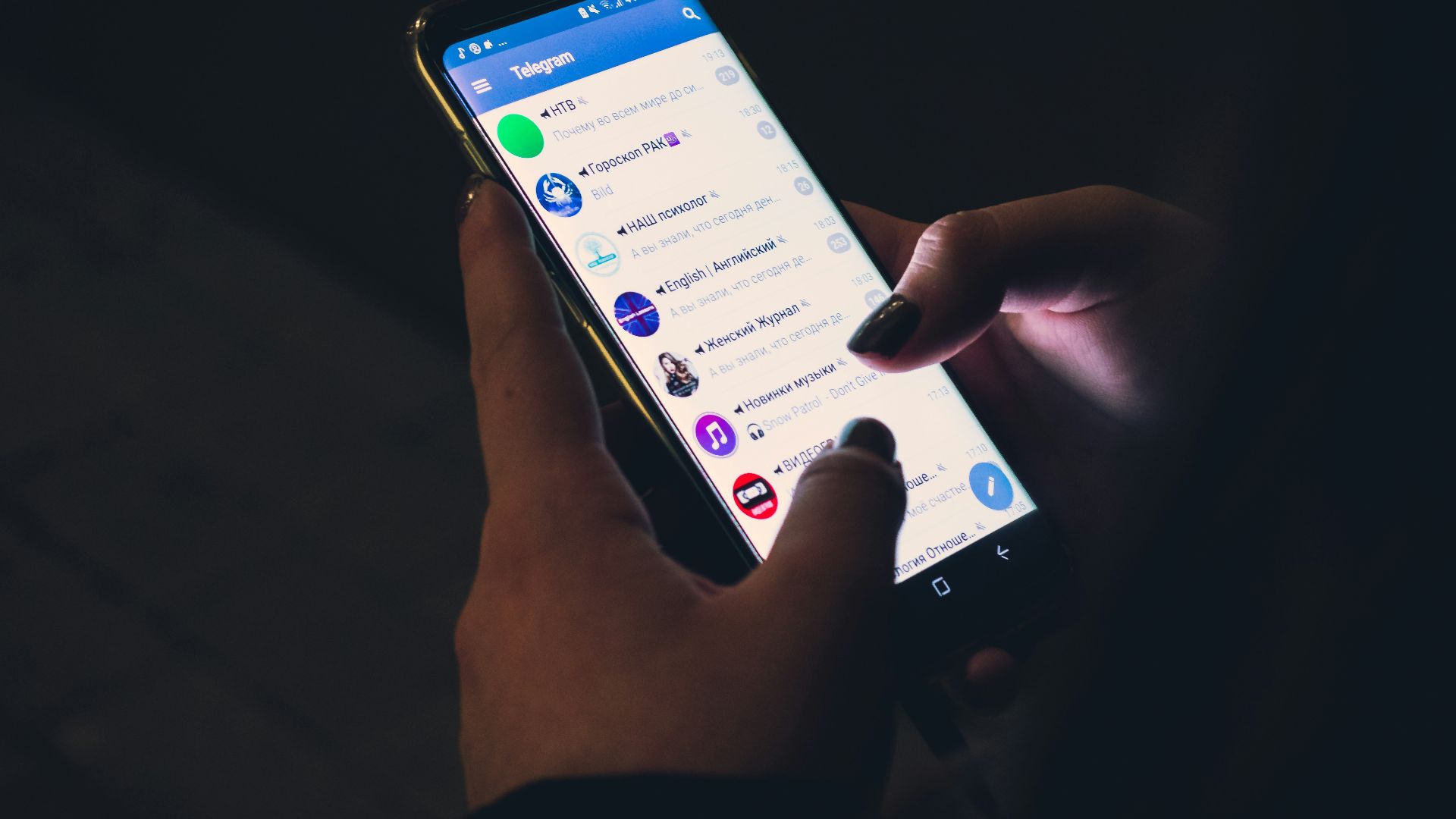 person using smartphone