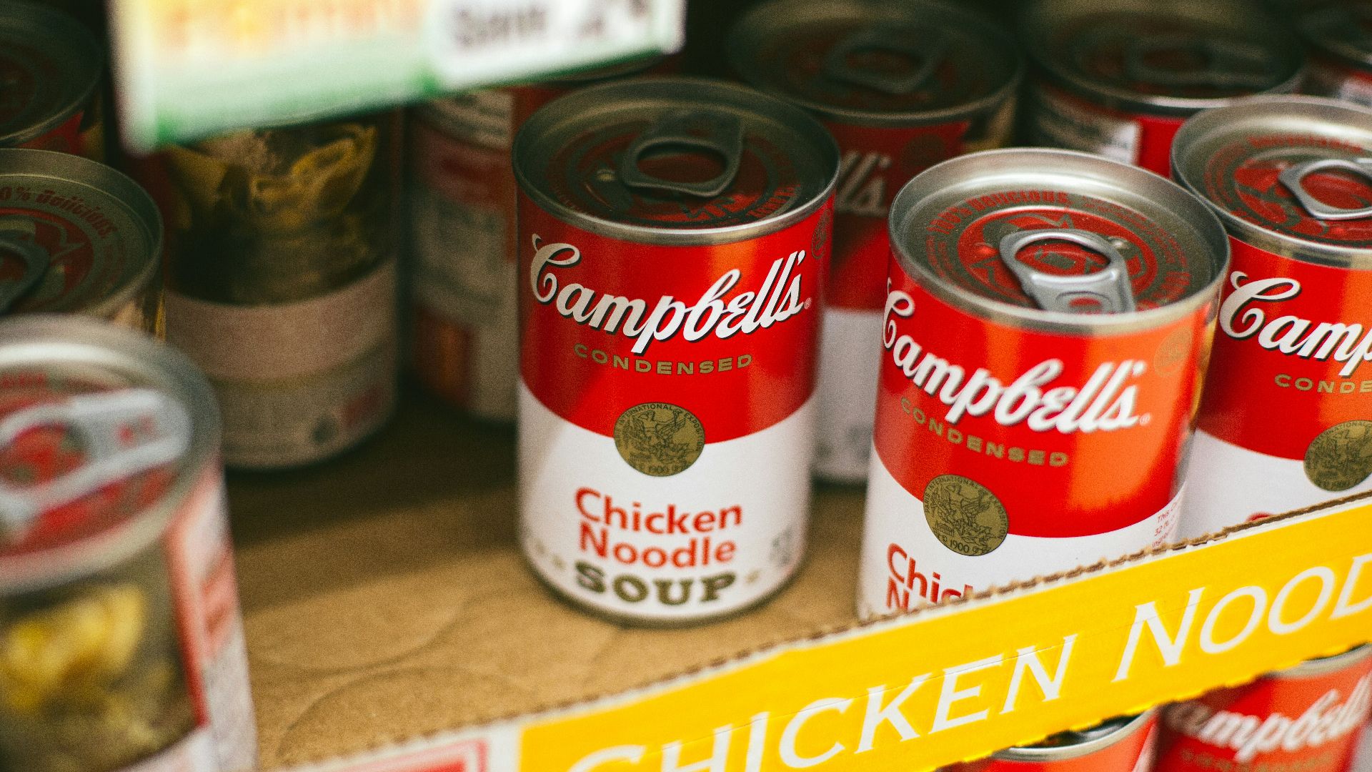 Campbells chicken noodle soup can lot