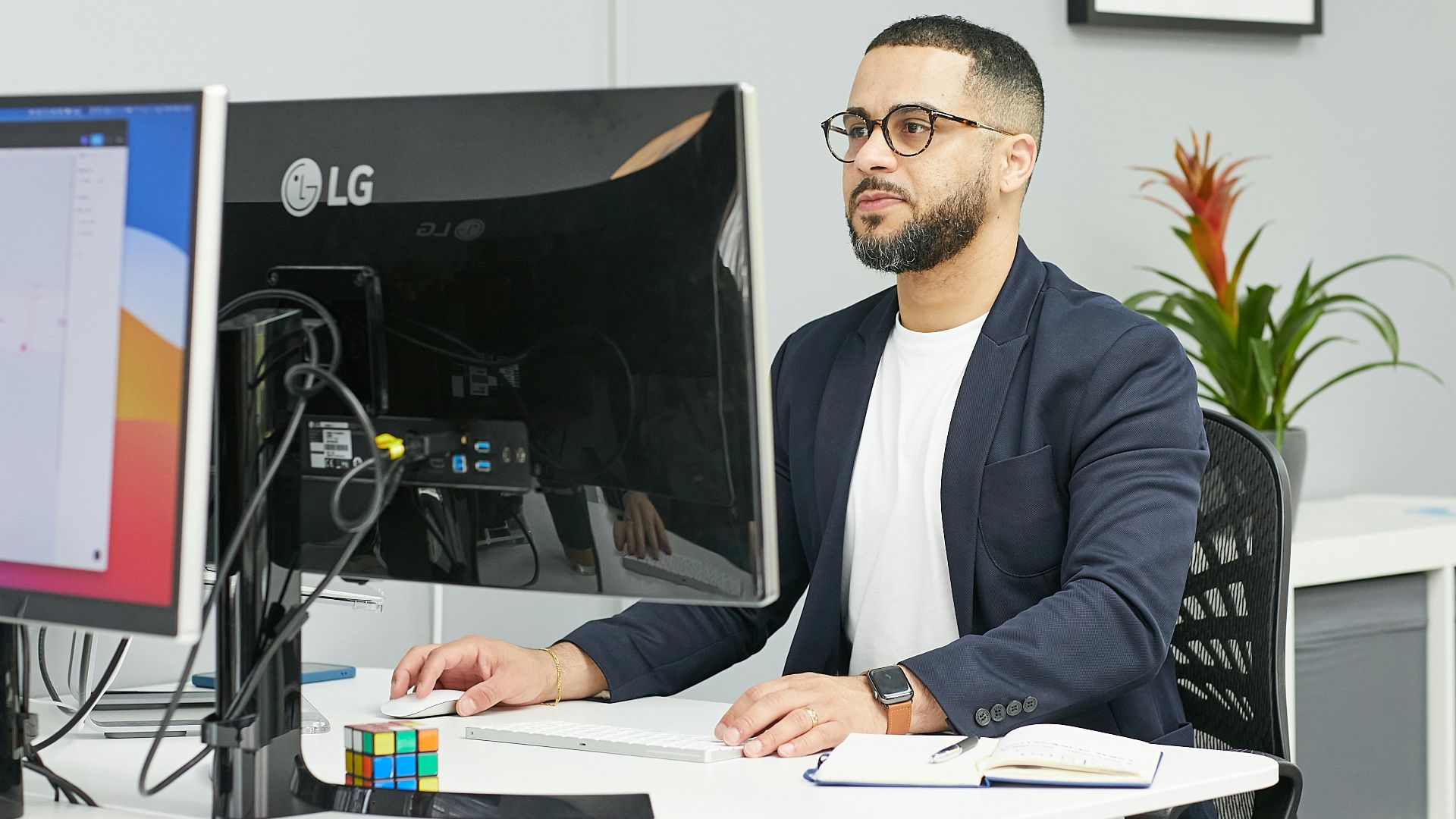 a person sitting at a desk
