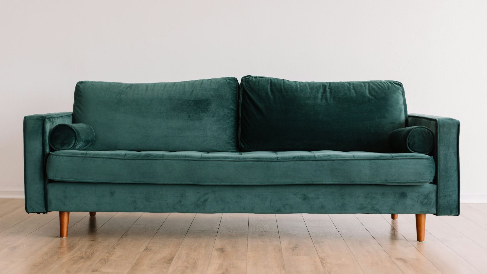 green fabric sofa