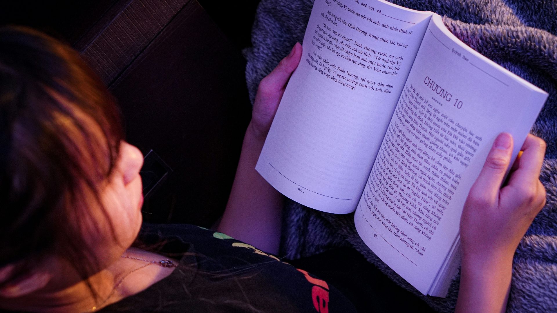 a person reading a book