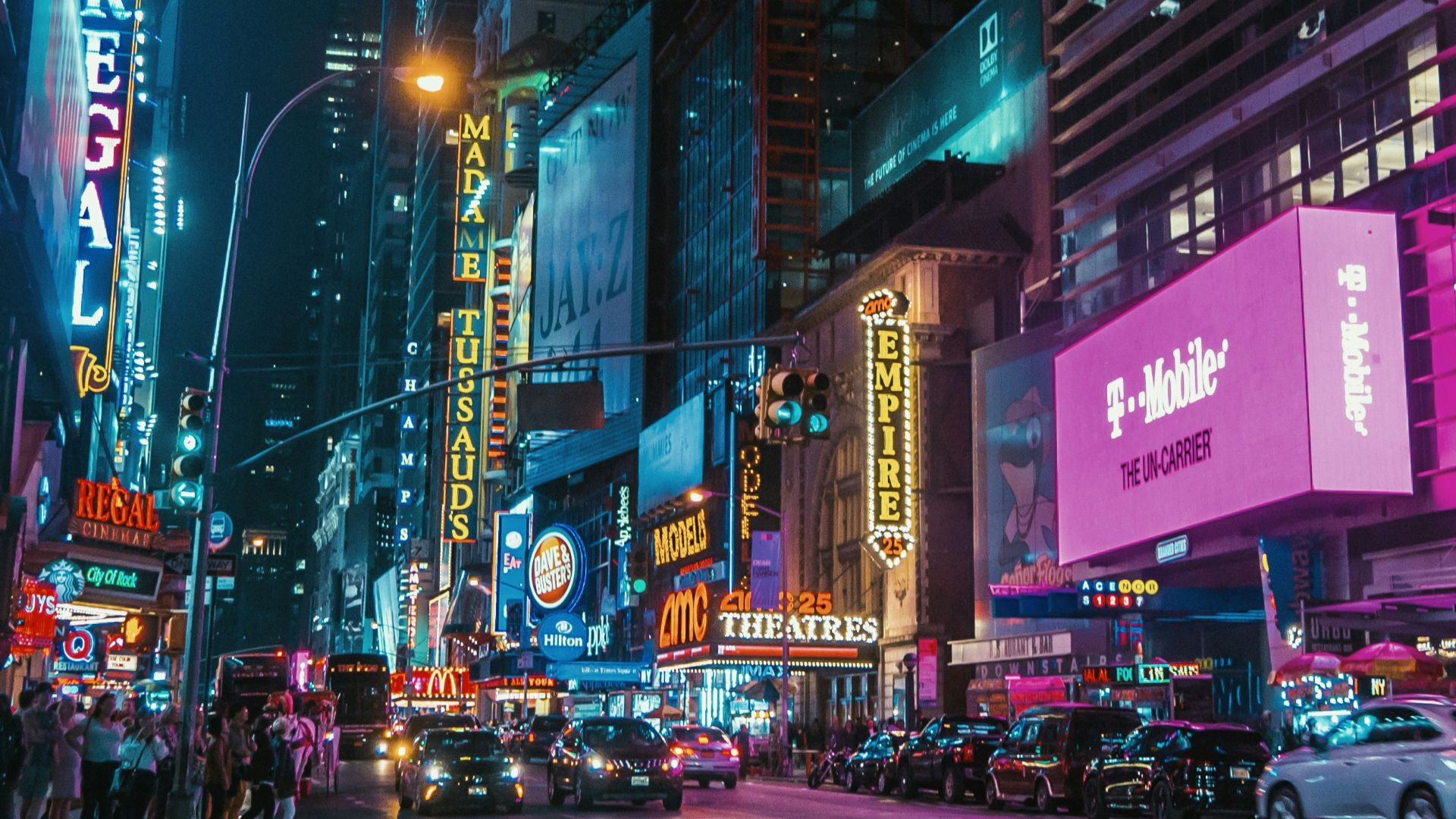 close view of busy city