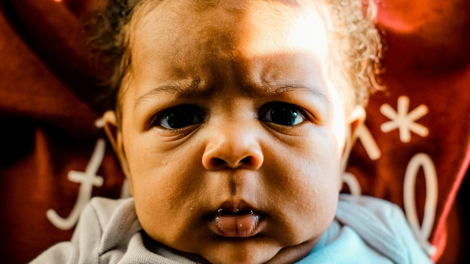 a close up of a baby