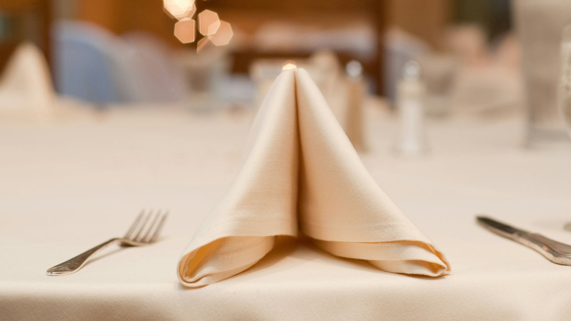 white handkerchief on table