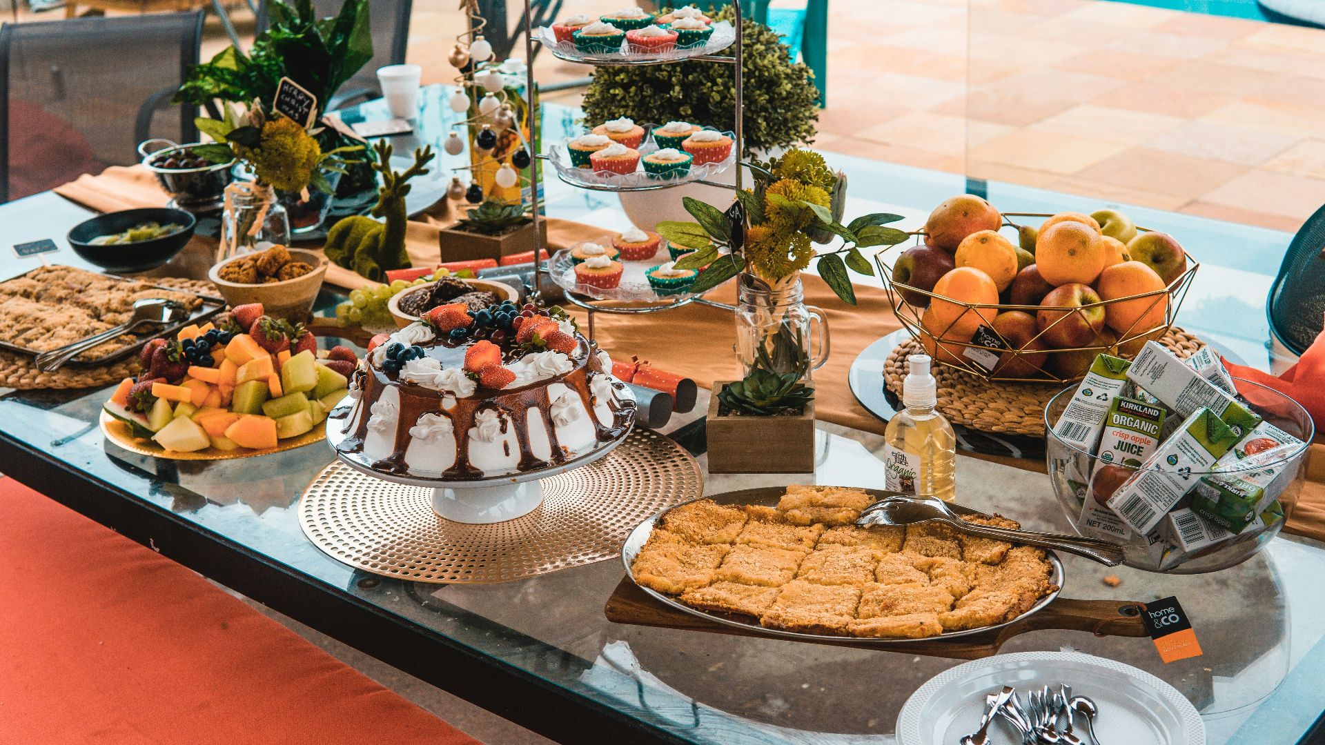 variety of food on table