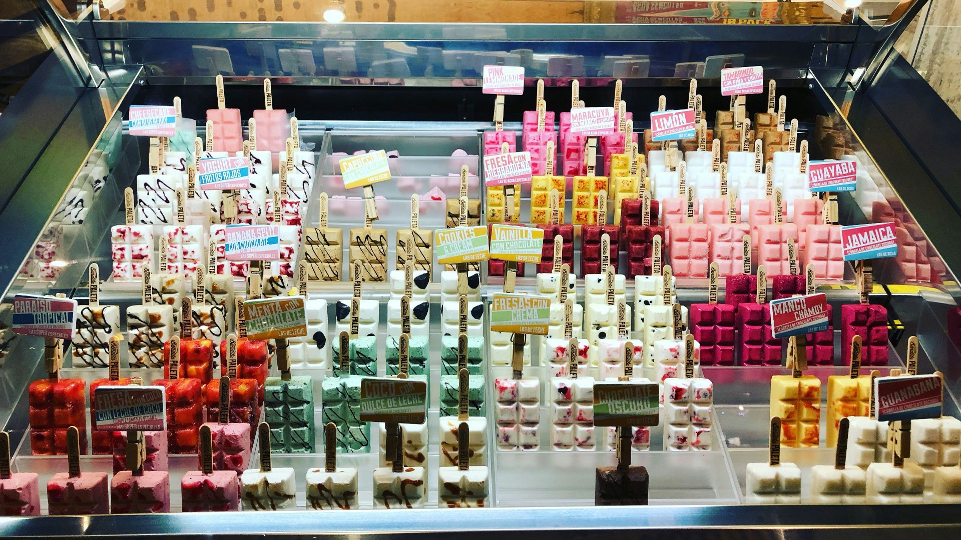 multicolored food on rack