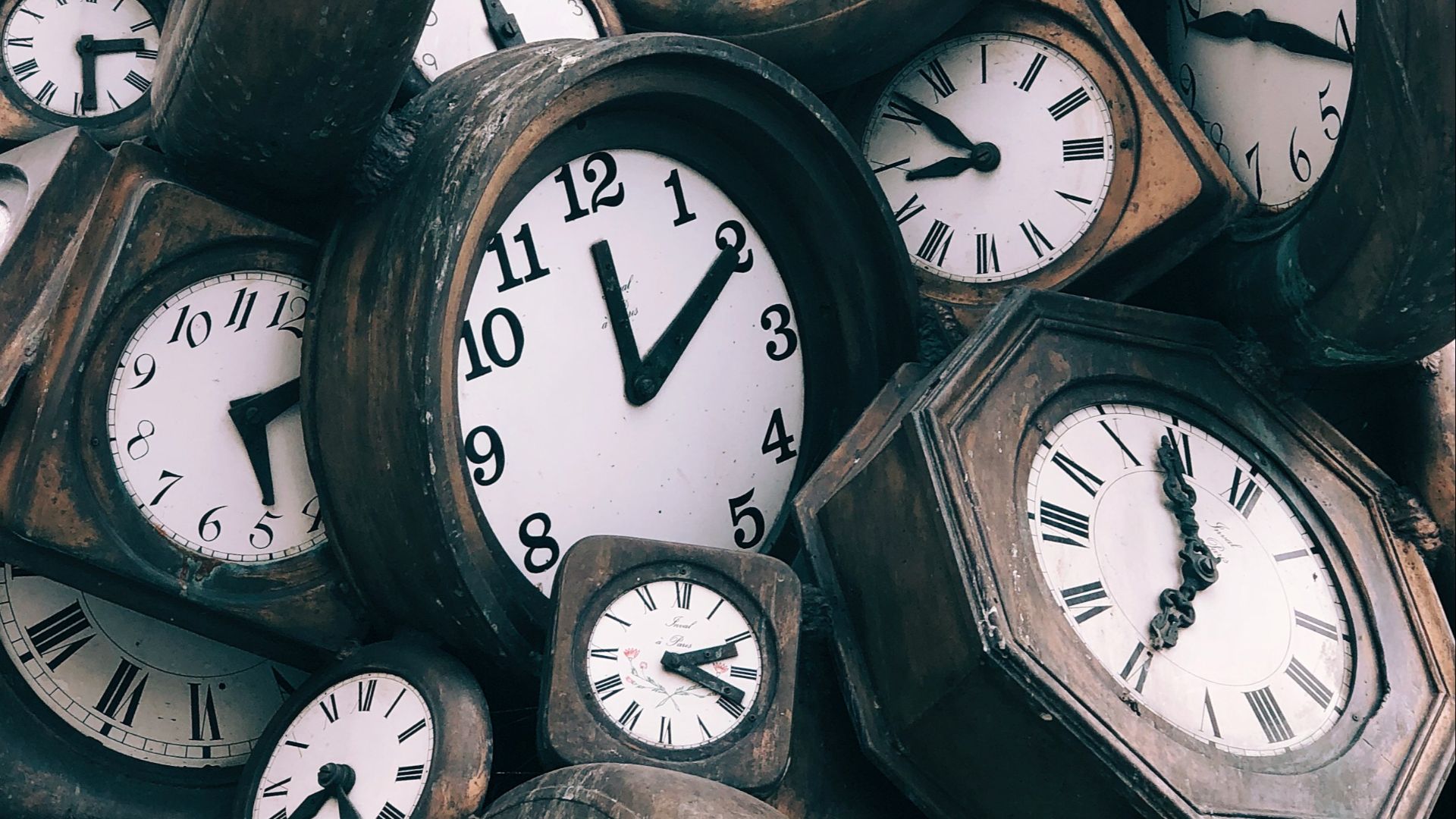 brown-and-white clocks