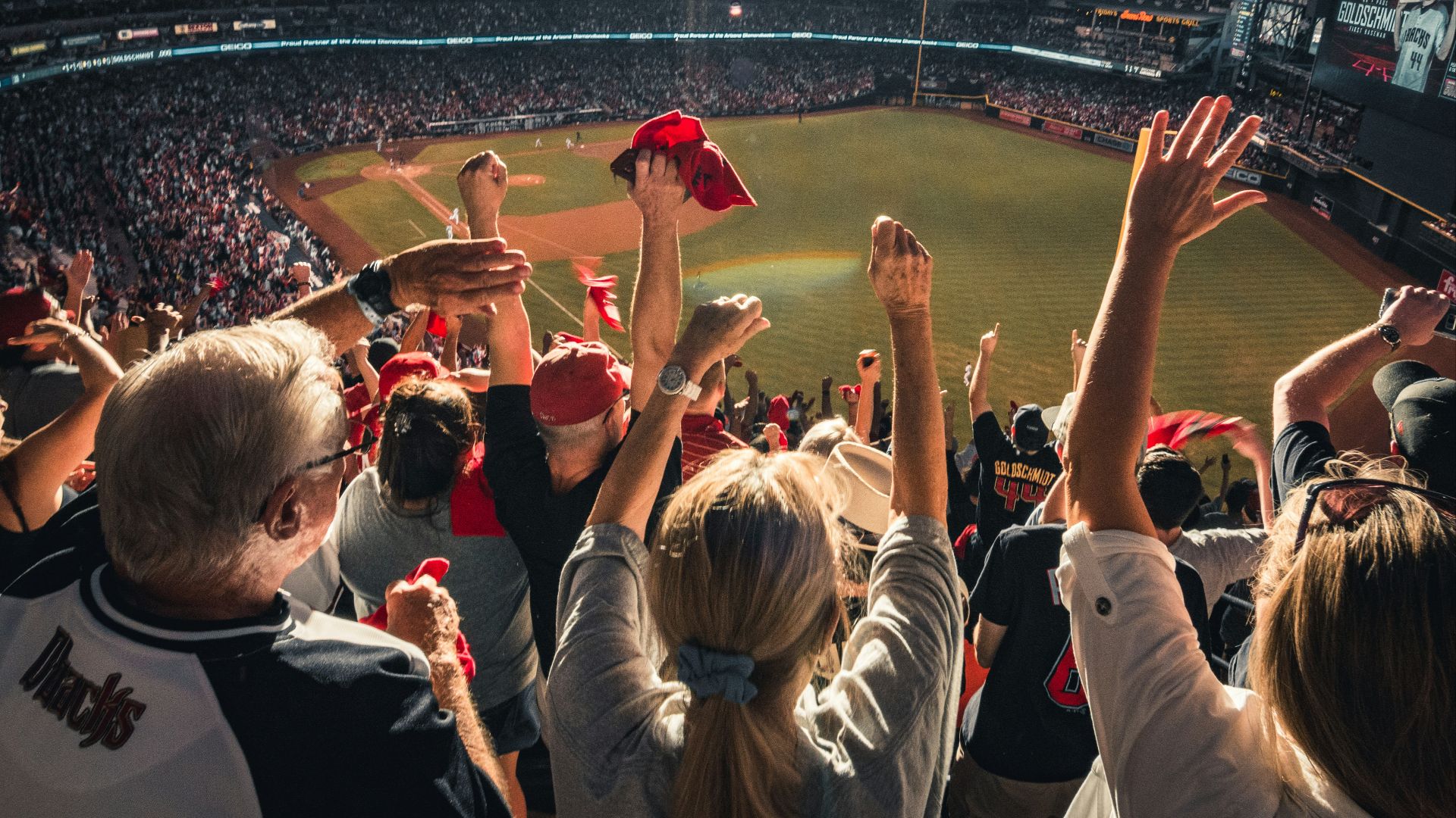 people watching baseball