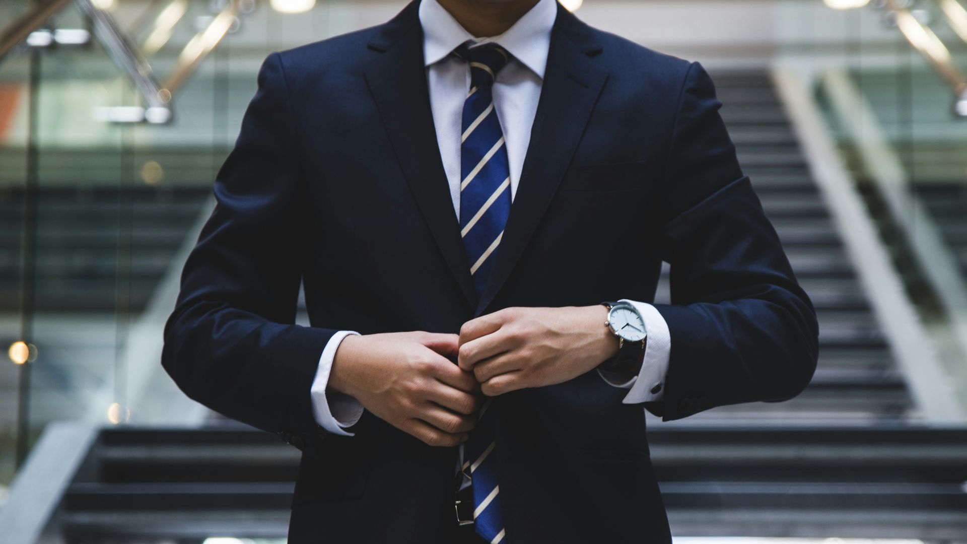 person standing near the stairs
