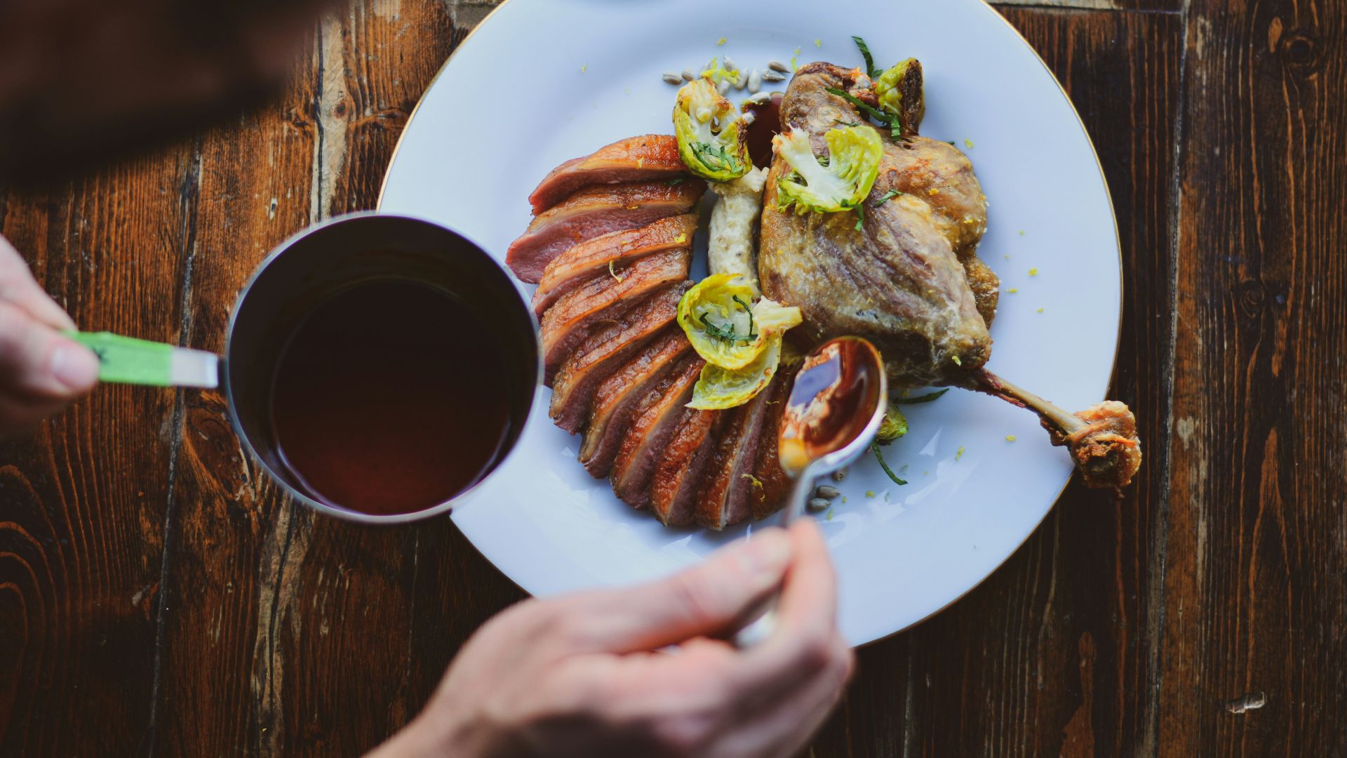 a plate of food and a cup of coffee