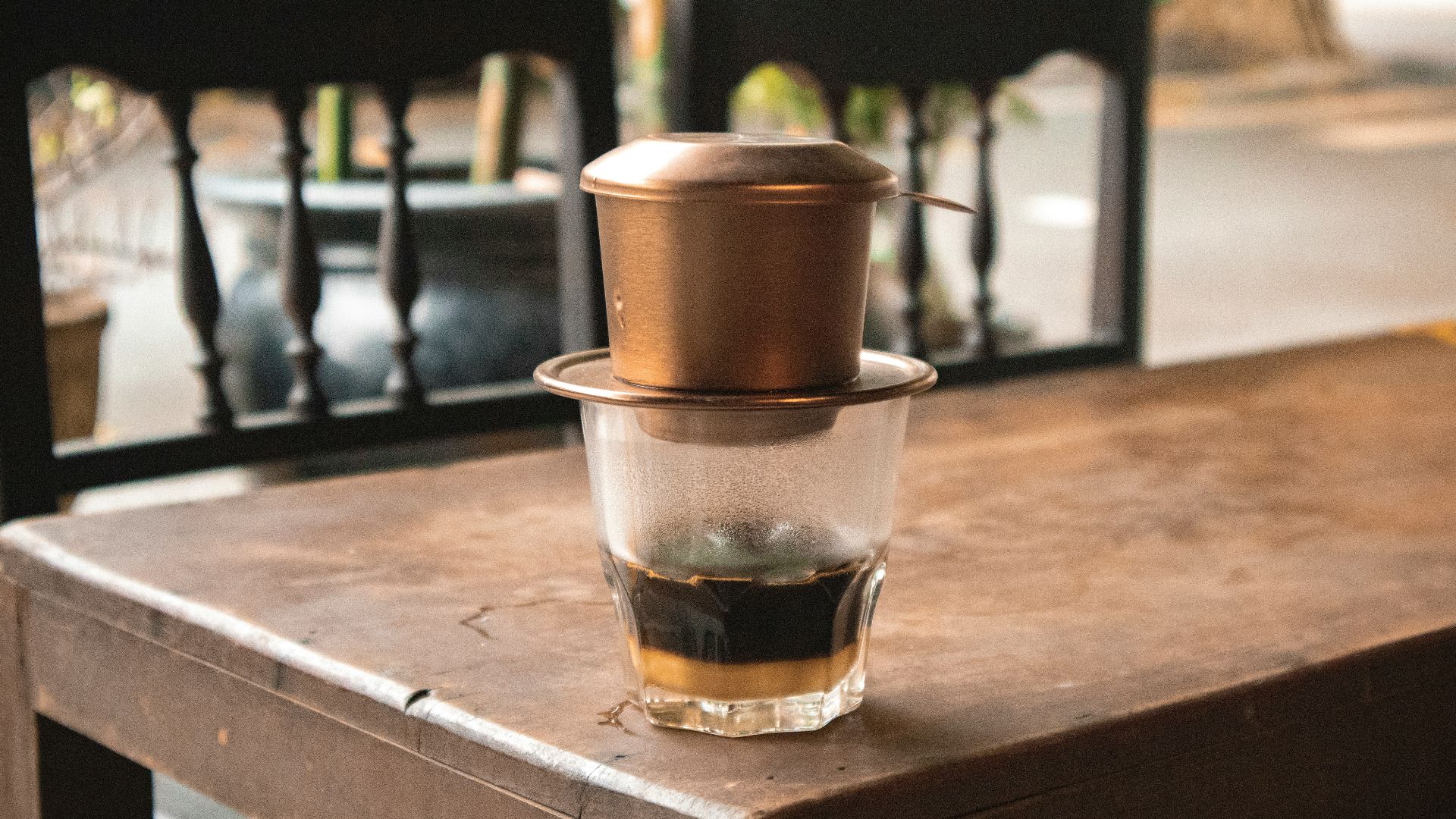 a glass of water on a table