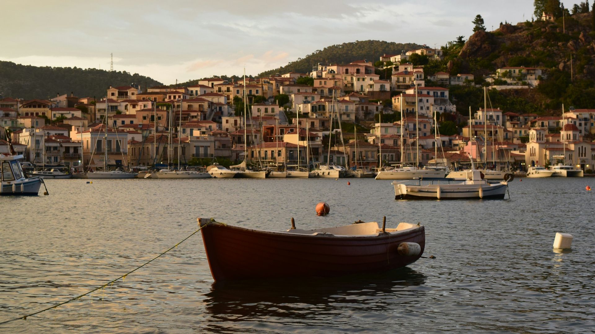 A boat floating on top of a body of water
