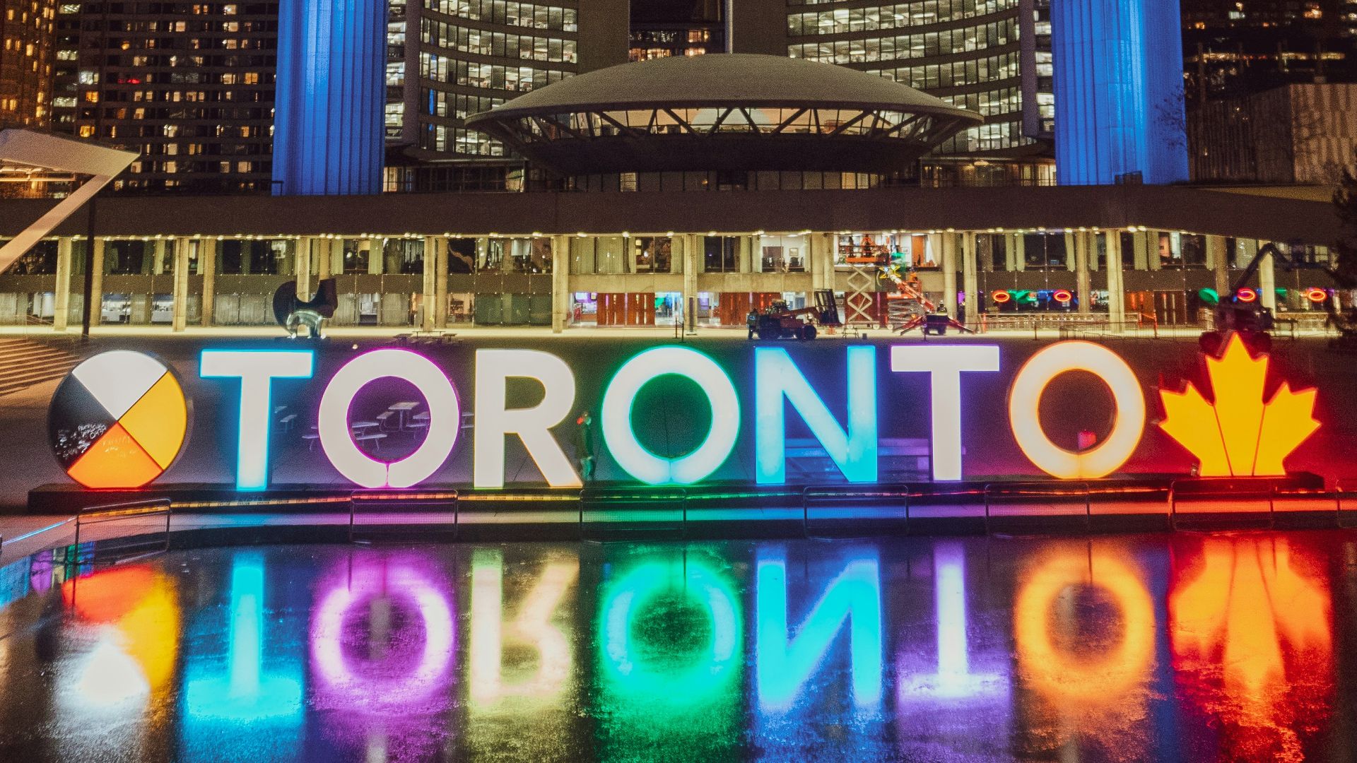 Toronto building with lights