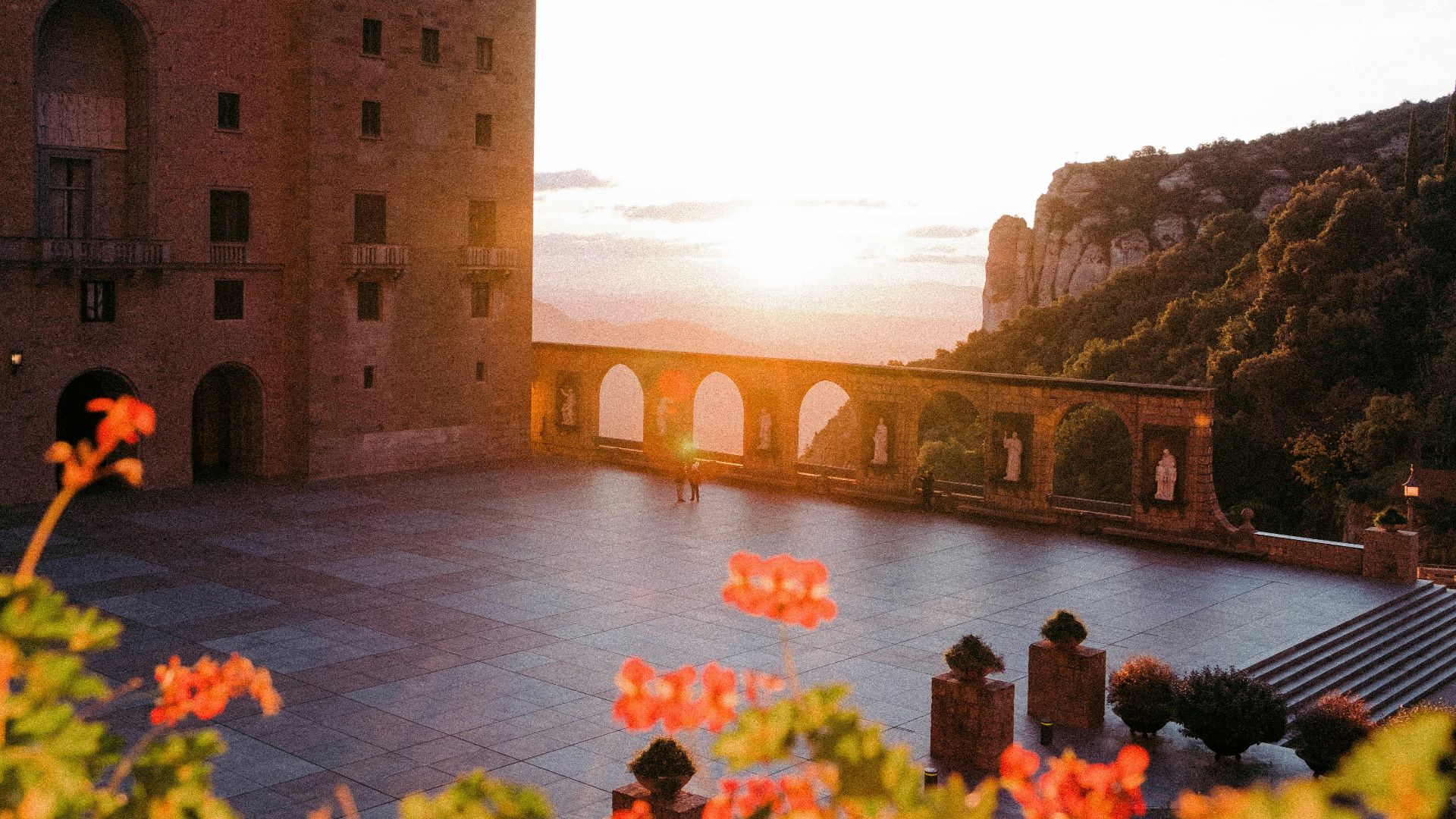 a building with a bridge over water