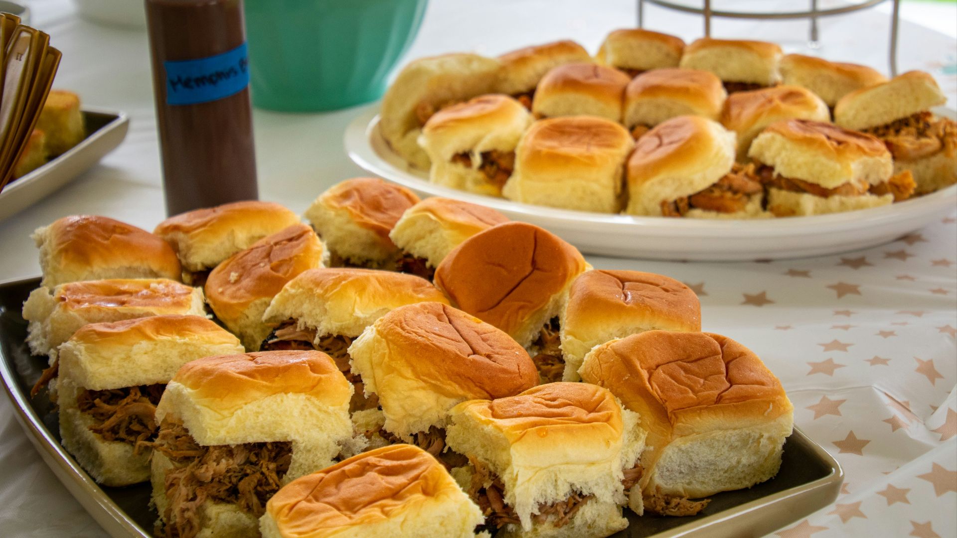 a couple of plates of food on a table