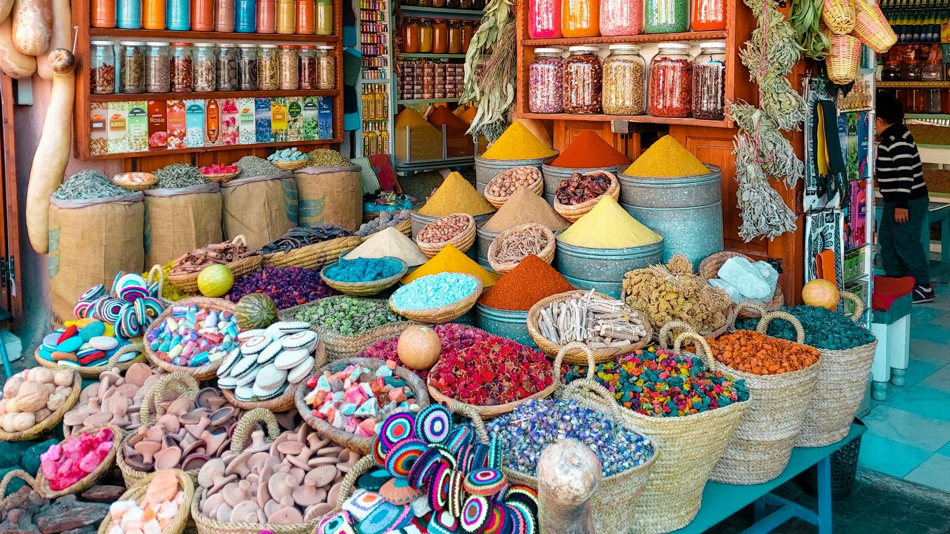 assorted color of wicker baskets on display