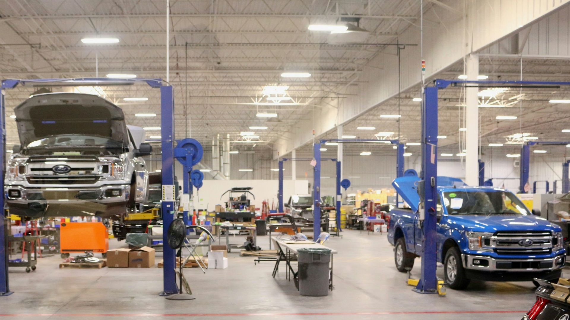 black car in a garage