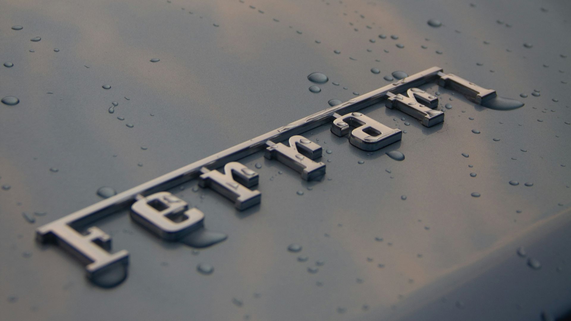 a close up of the name of a car