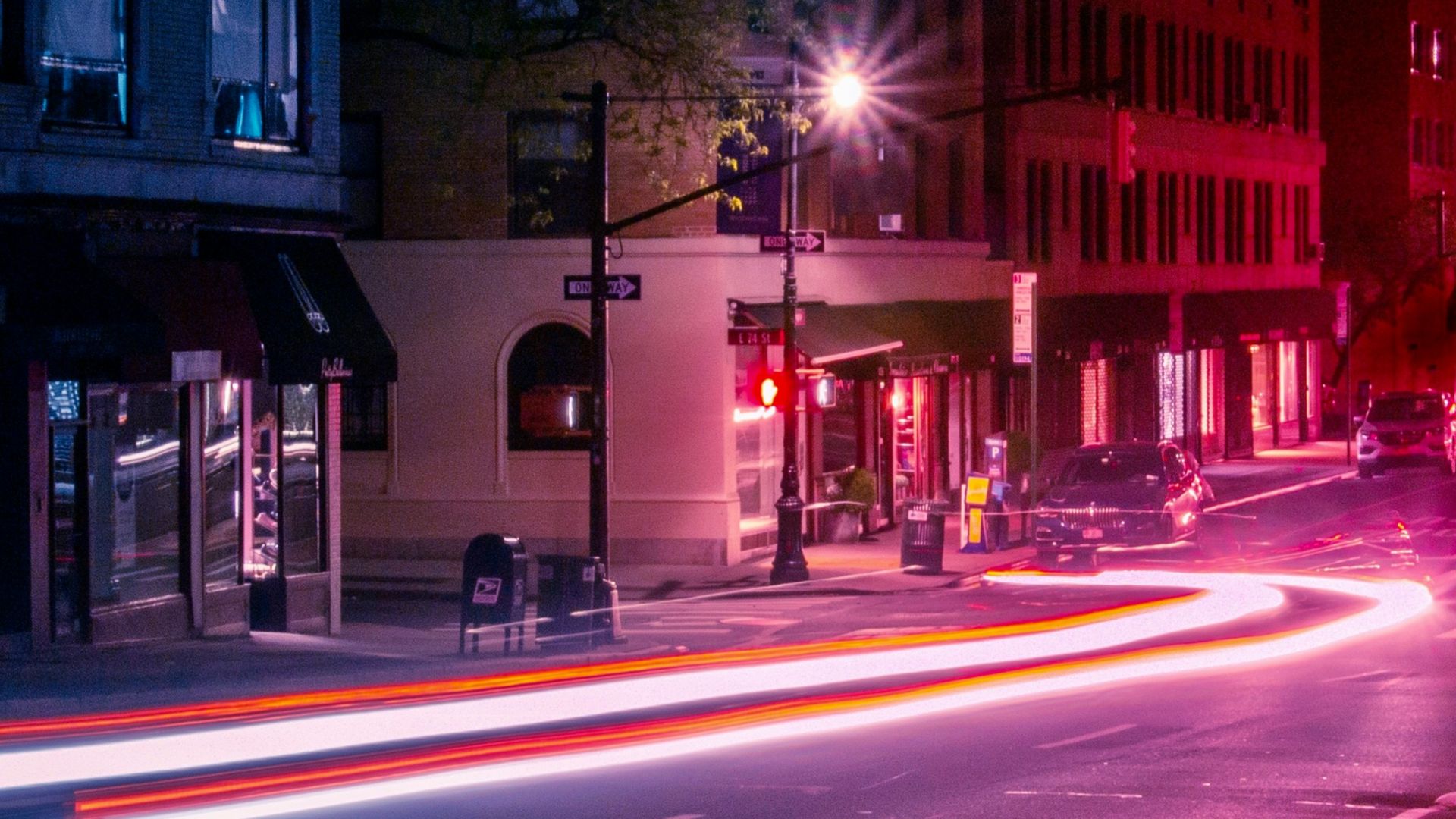 red and white lighted building during night time