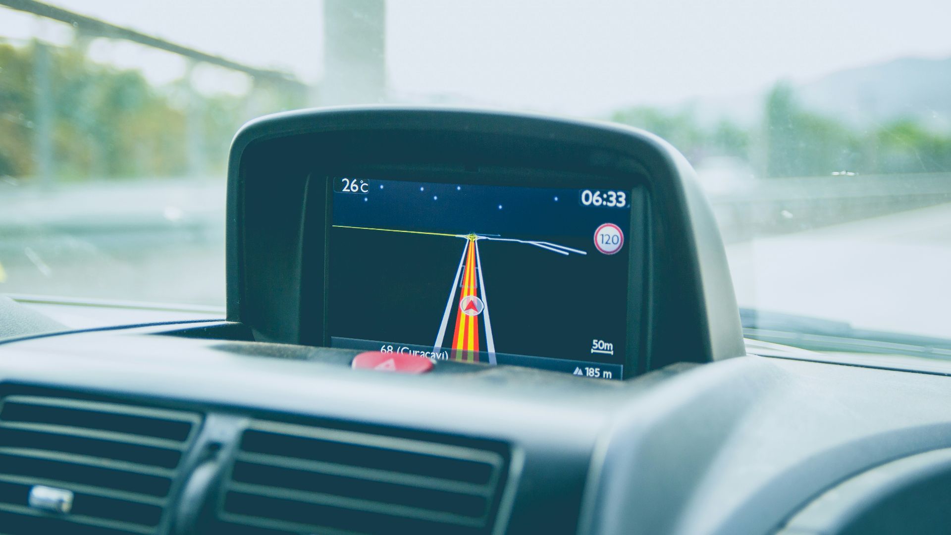 black vehicle GPS turned on