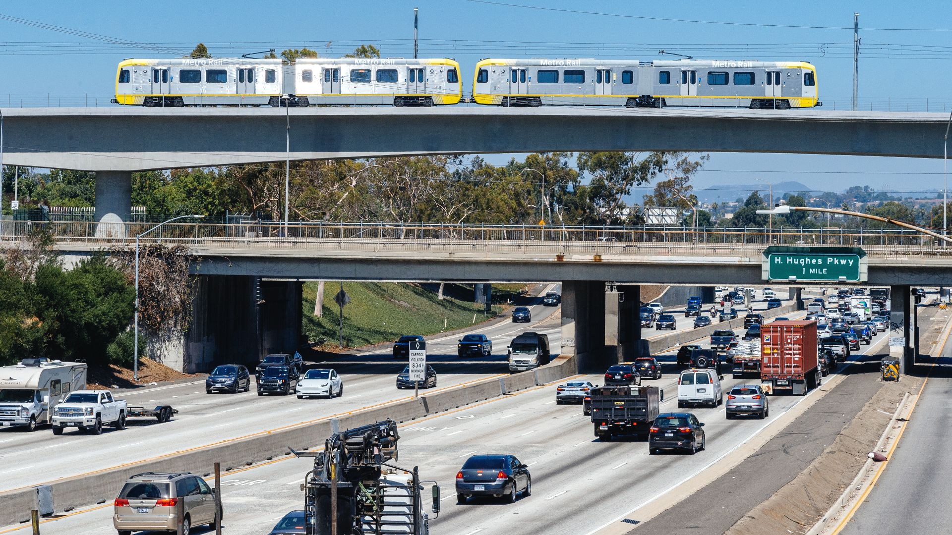 File:K Line train crossing Interstate 405.jpg