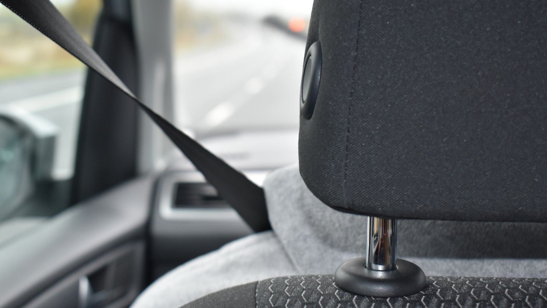 black car headrest