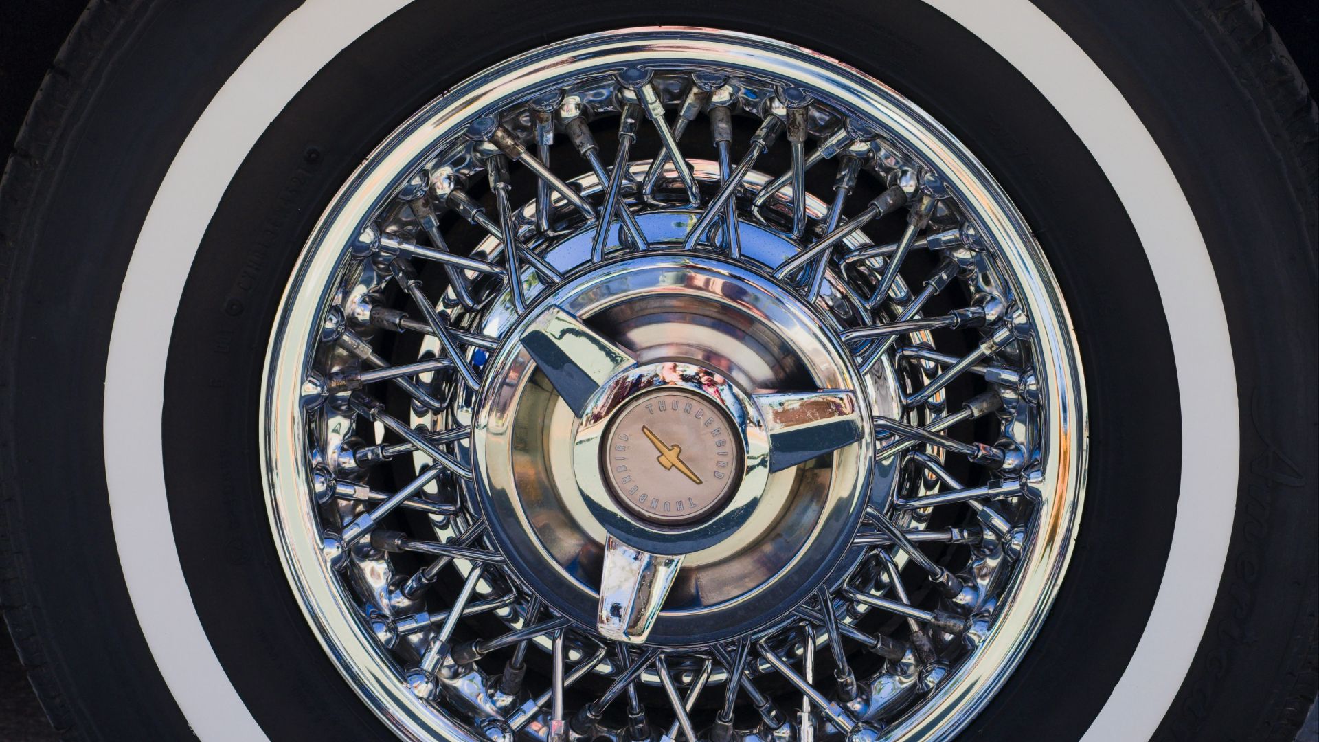 a close up of a tire on a car