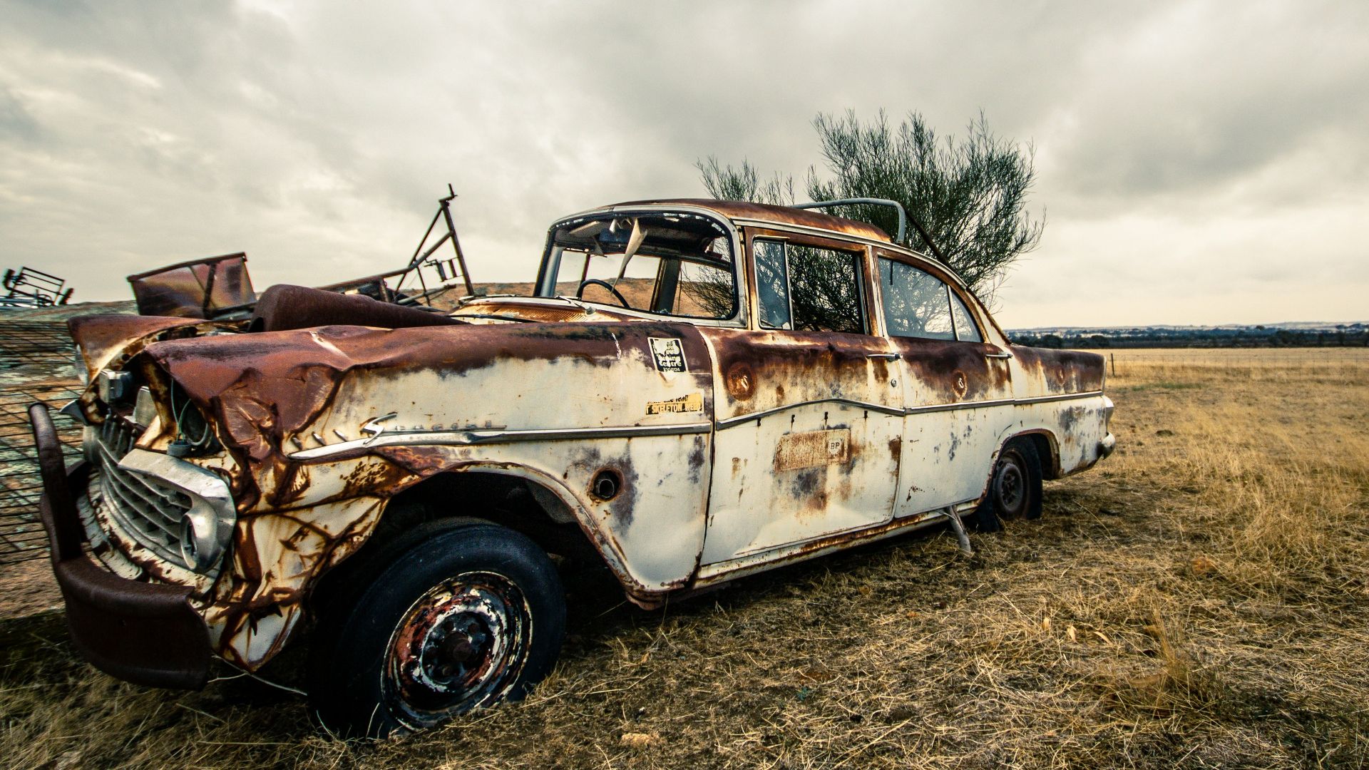 classic vehicle on nowhere