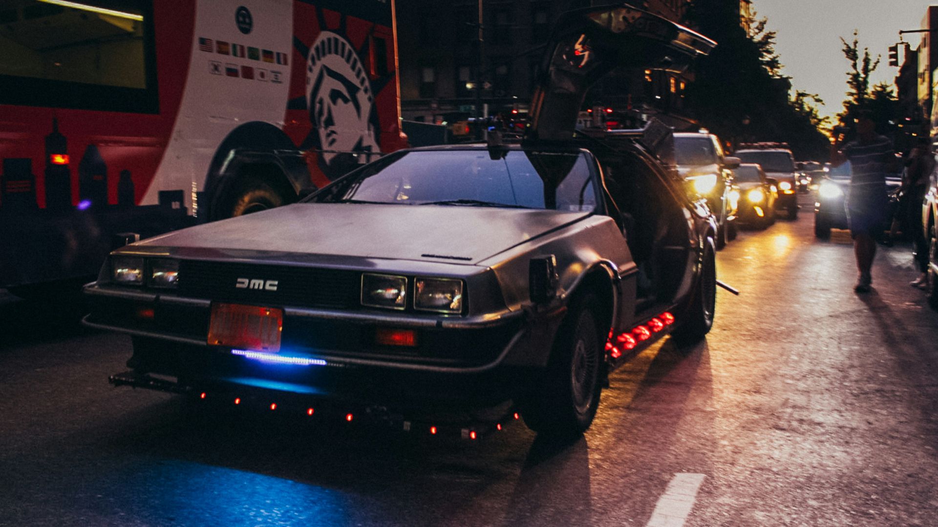 black porsche 911 parked on street during night time