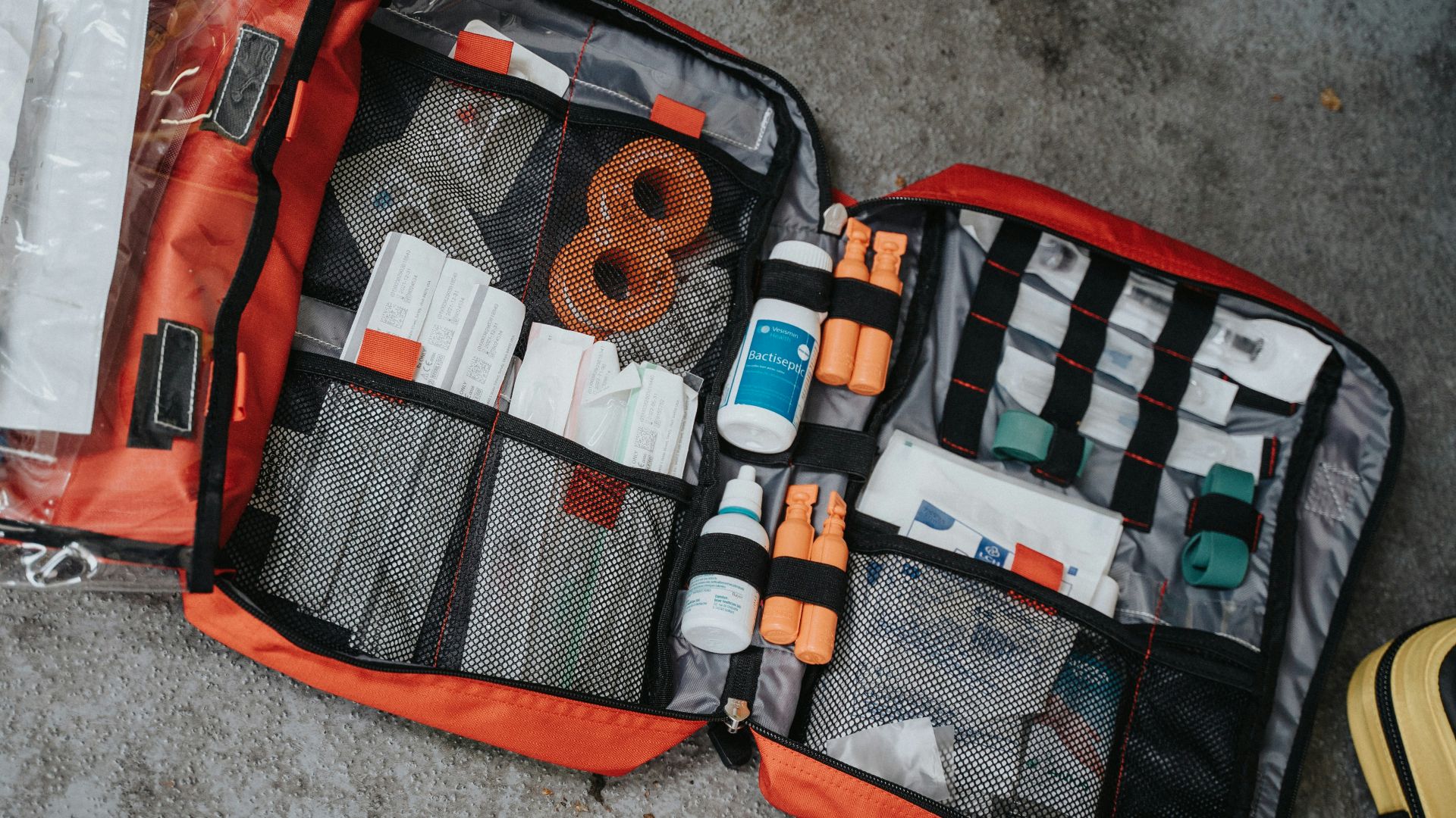 orange white and black bag