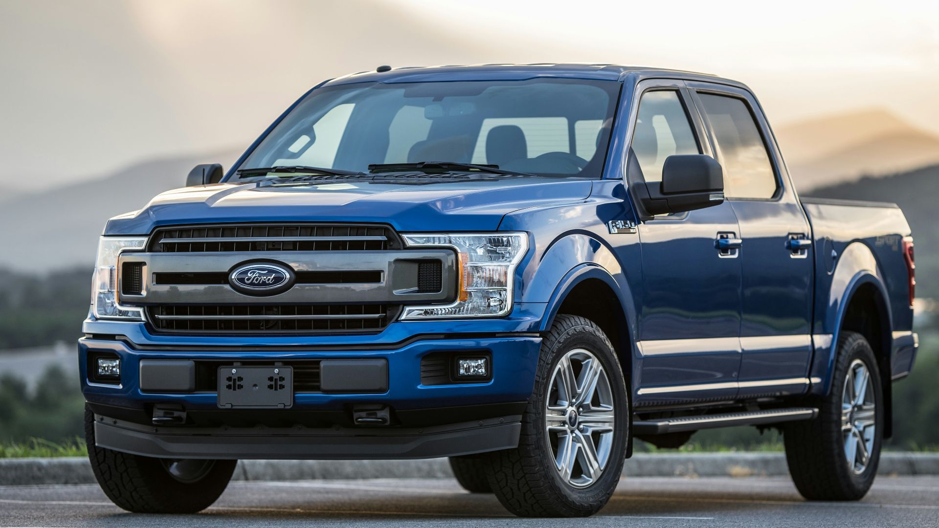blue Ford pickup truck