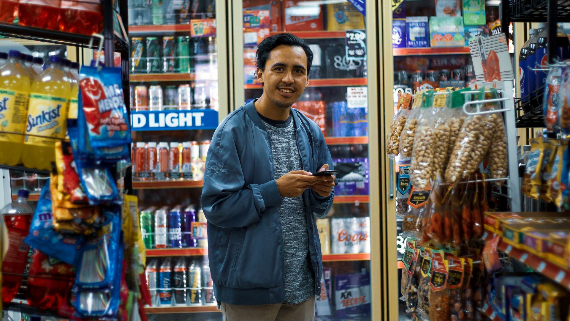 man in a convenience store