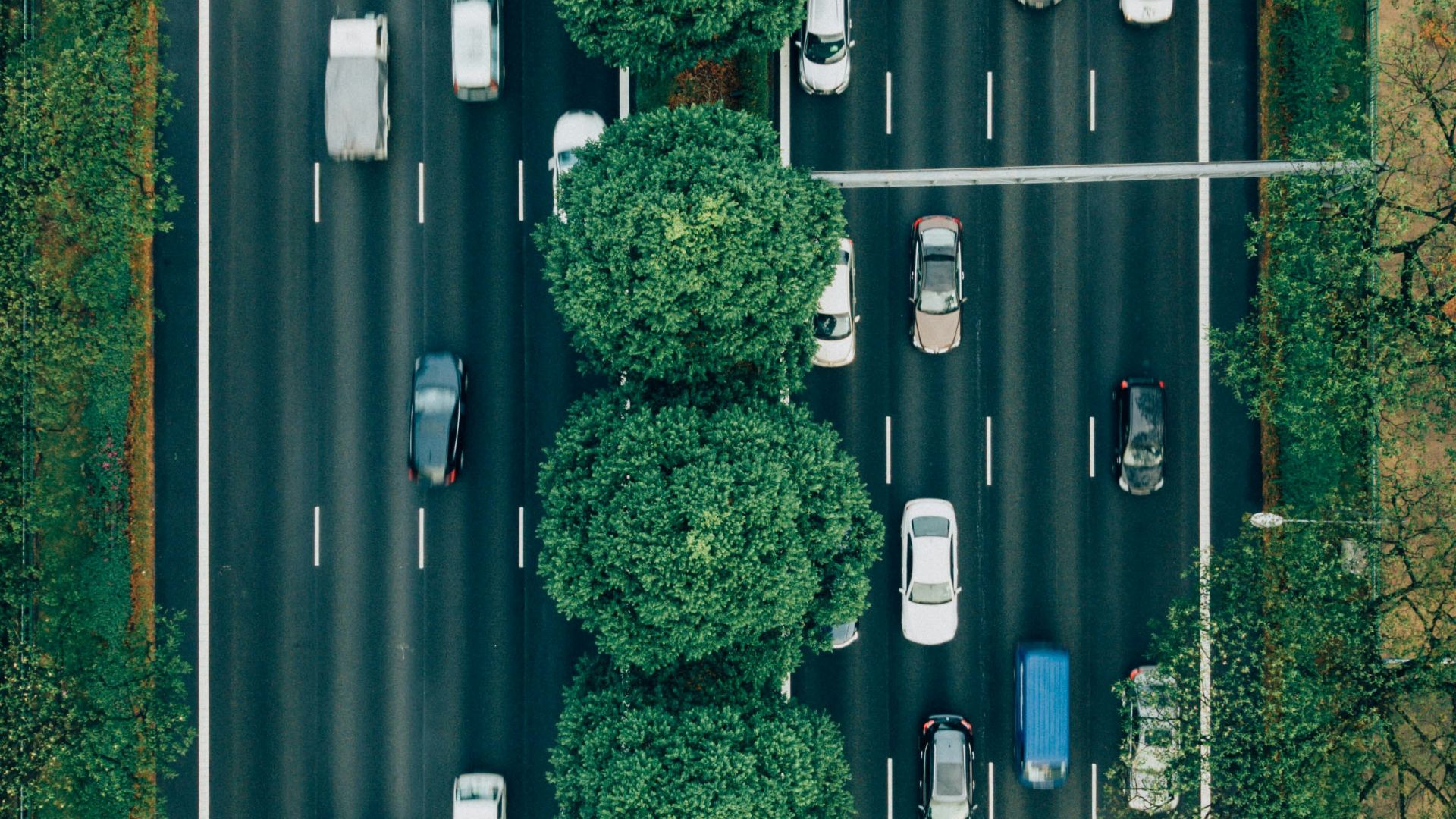 aerial photography of road with cars
