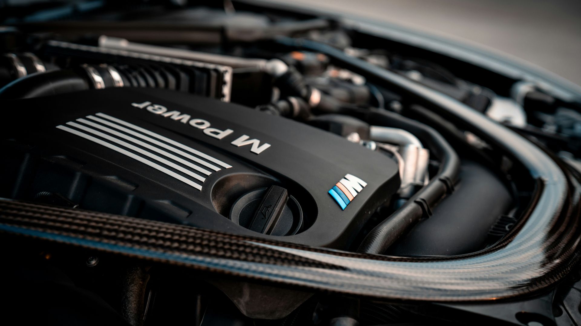 a close up of the engine of a car