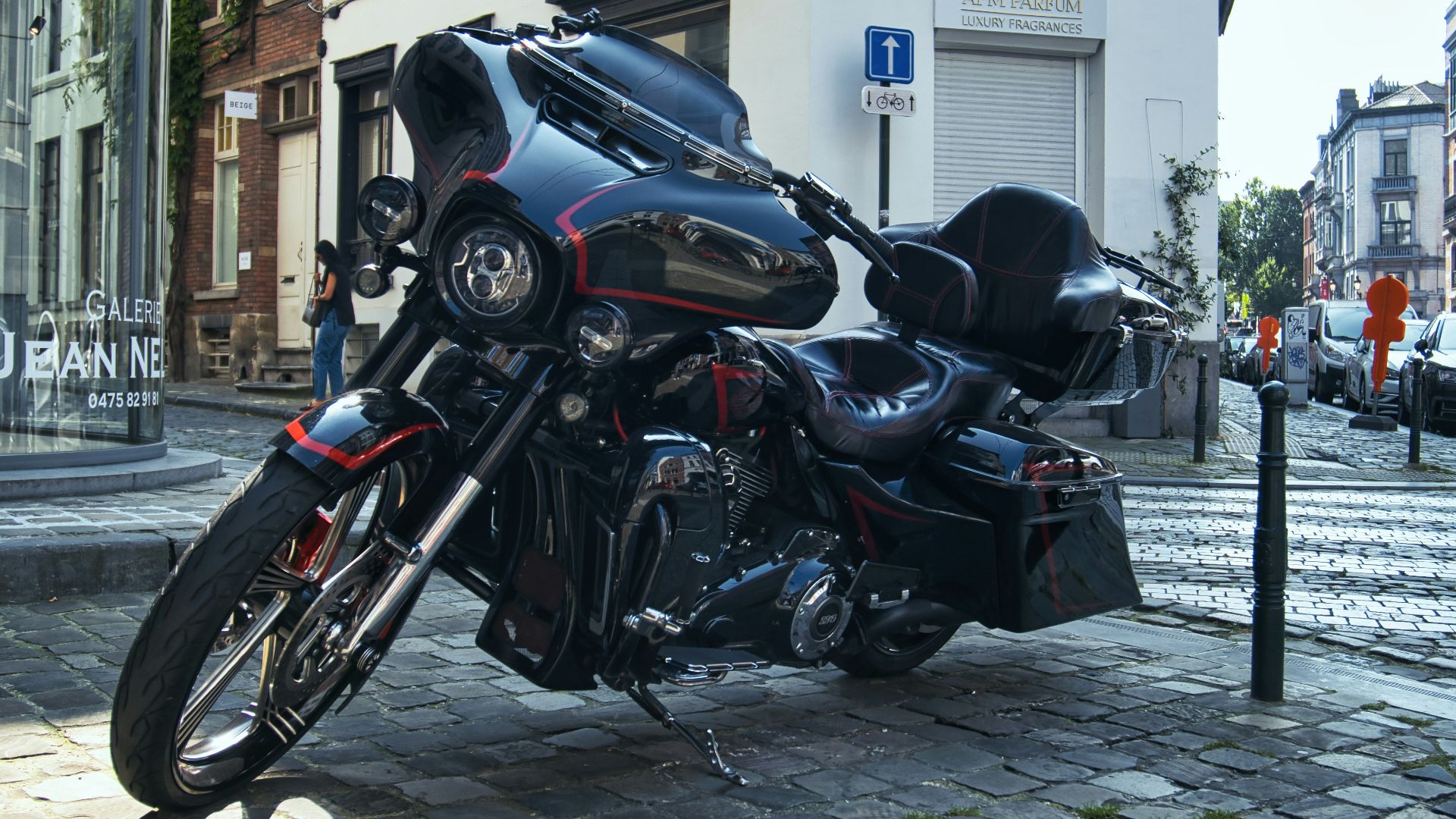 A couple of motorcycles parked next to each other