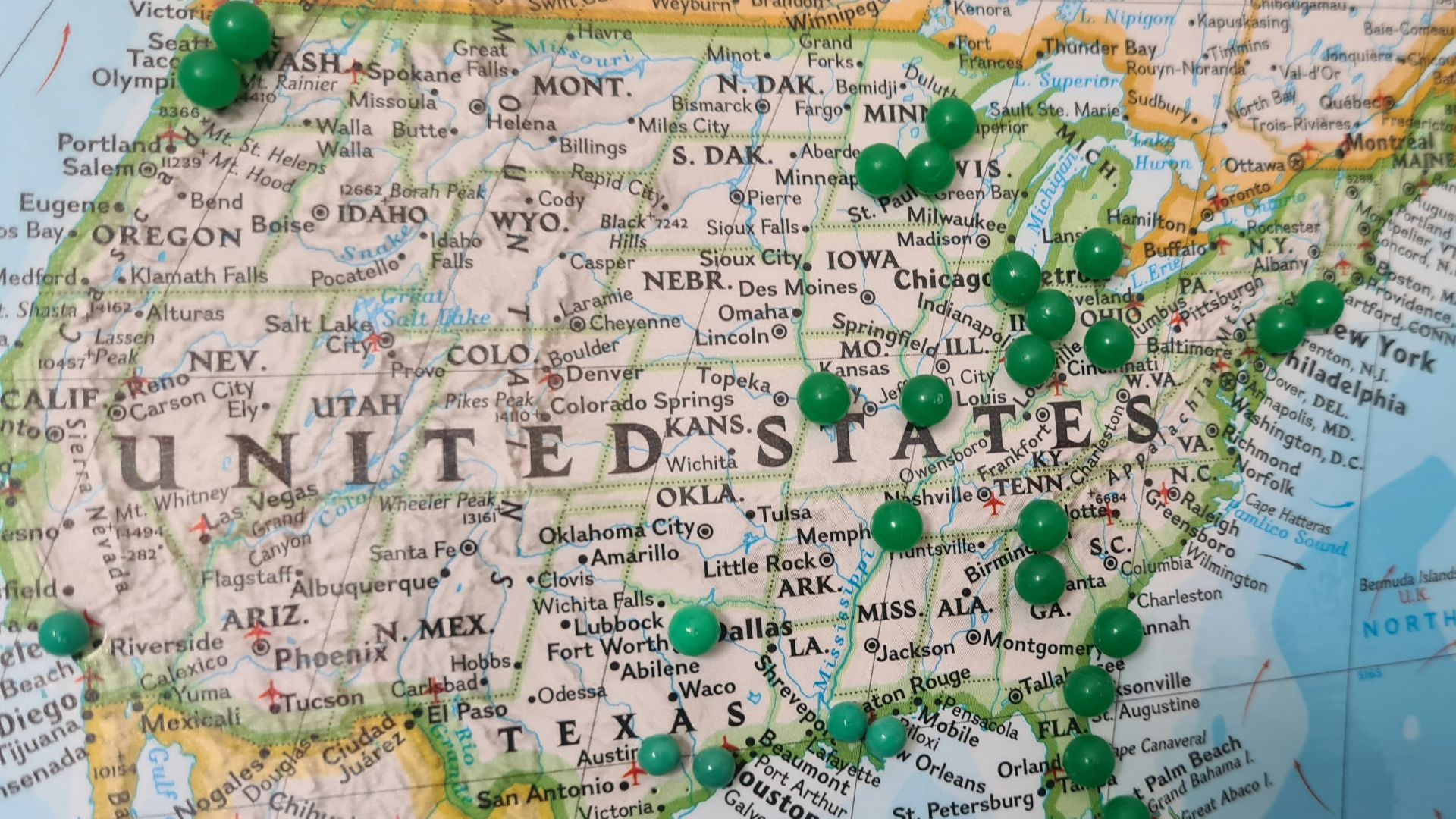 yellow green and white map