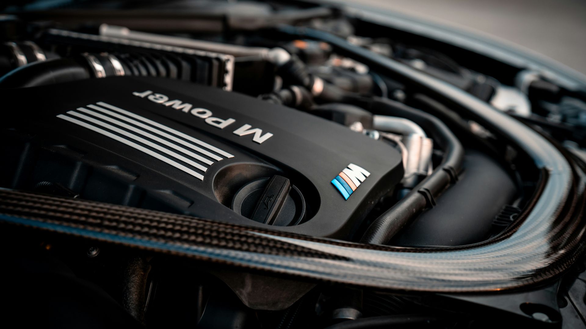 a close up of the engine of a car