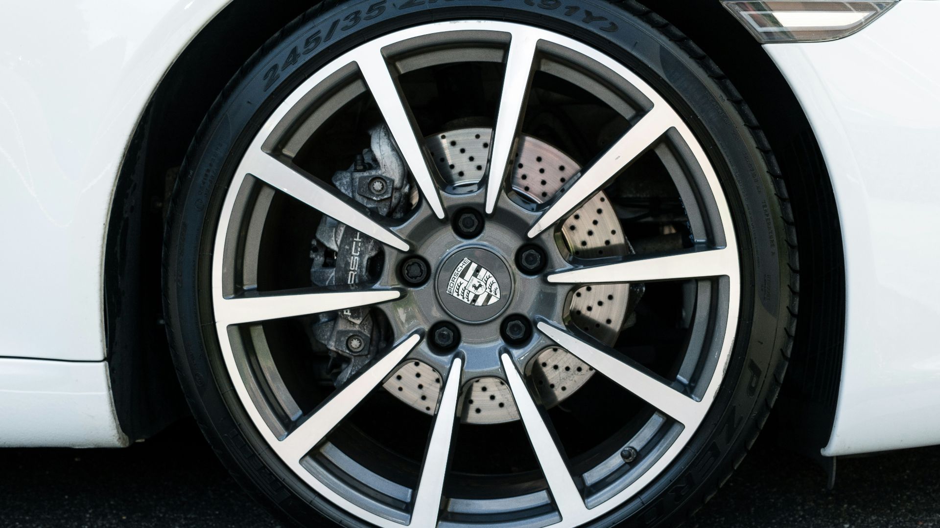silver and black car wheel