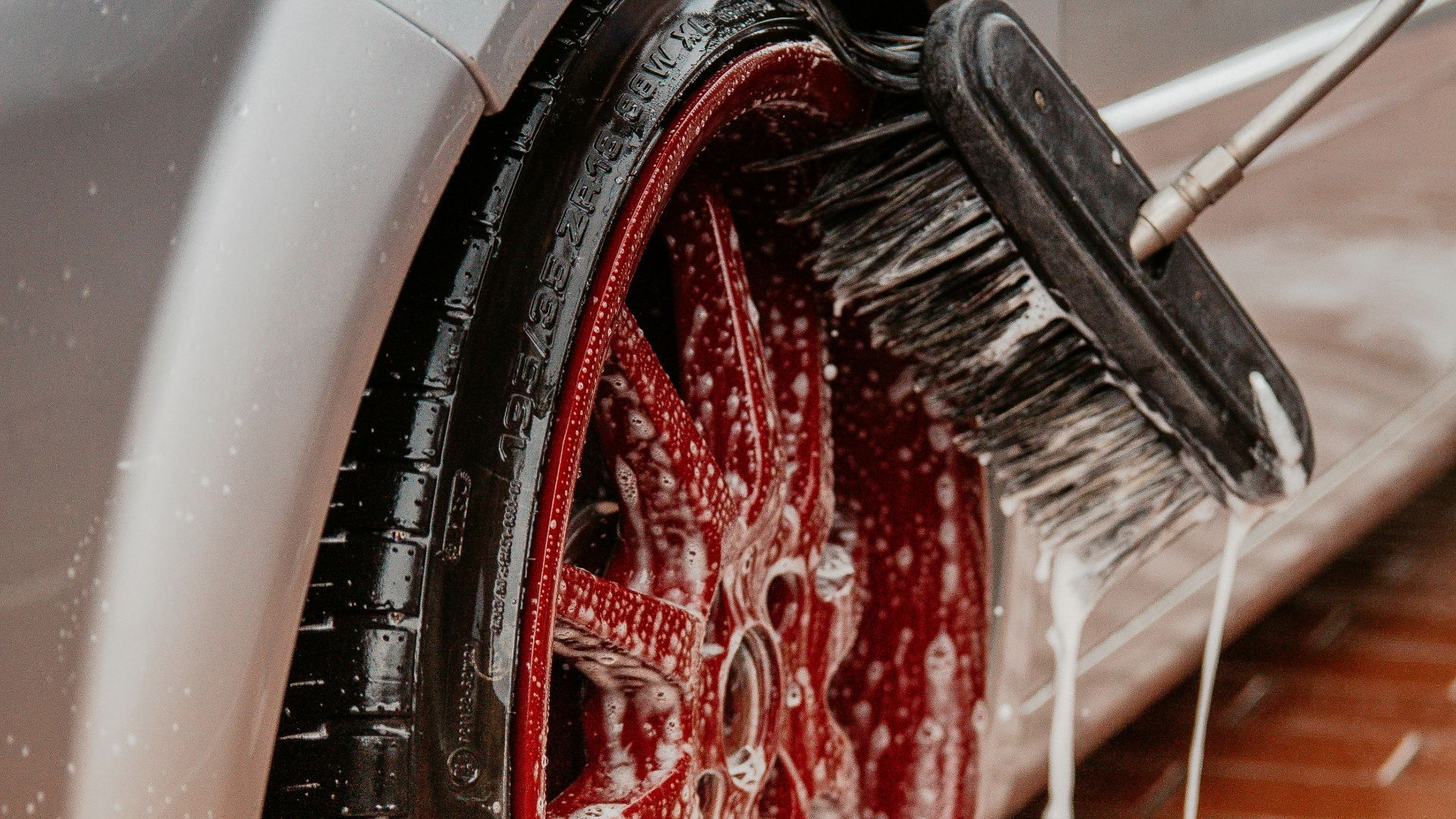 wheel being washed
