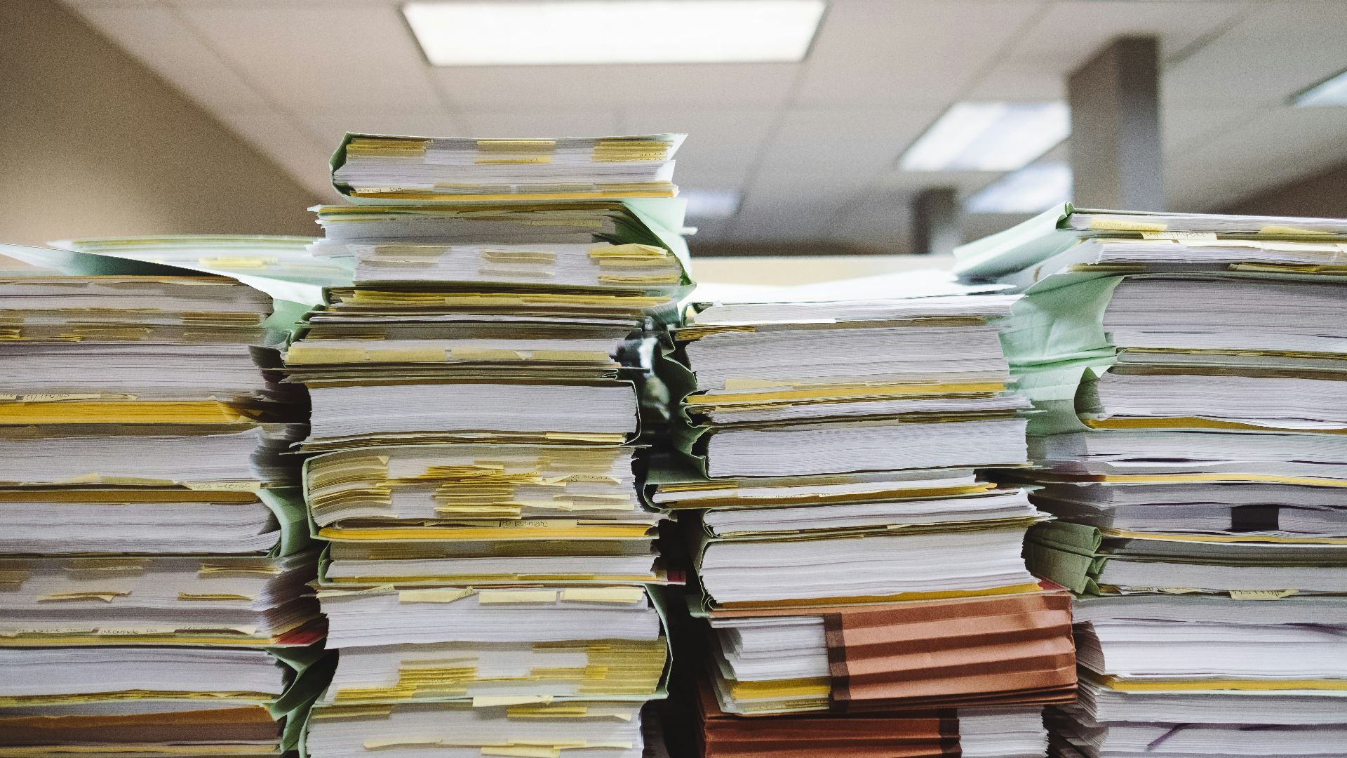 stack of books on table