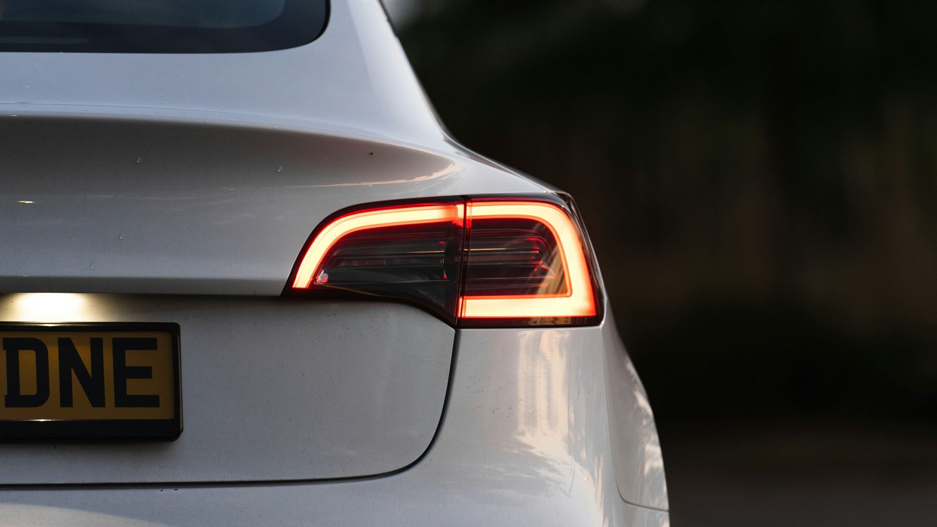 the back of a white car