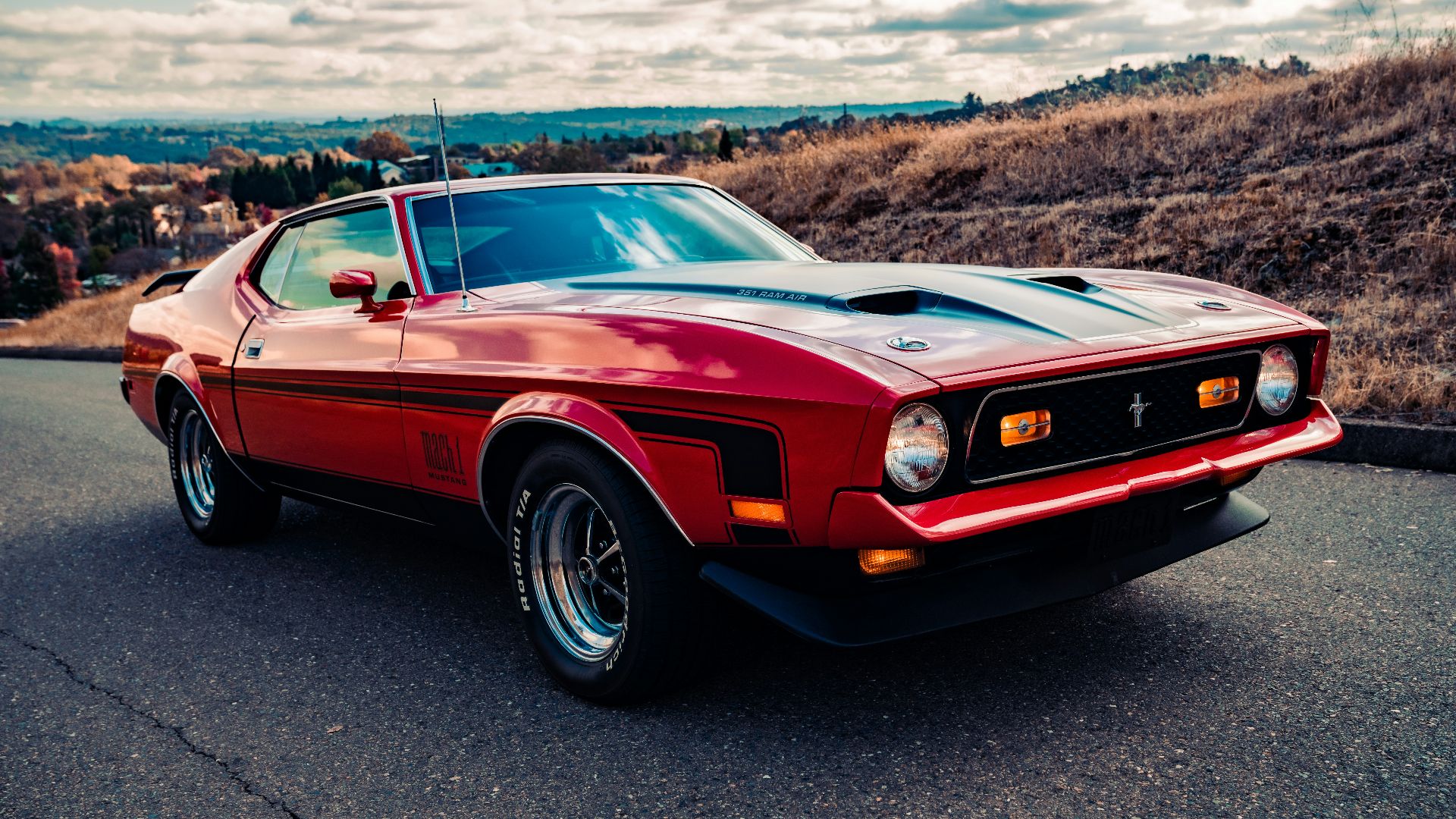 red chevrolet camaro on road during daytime