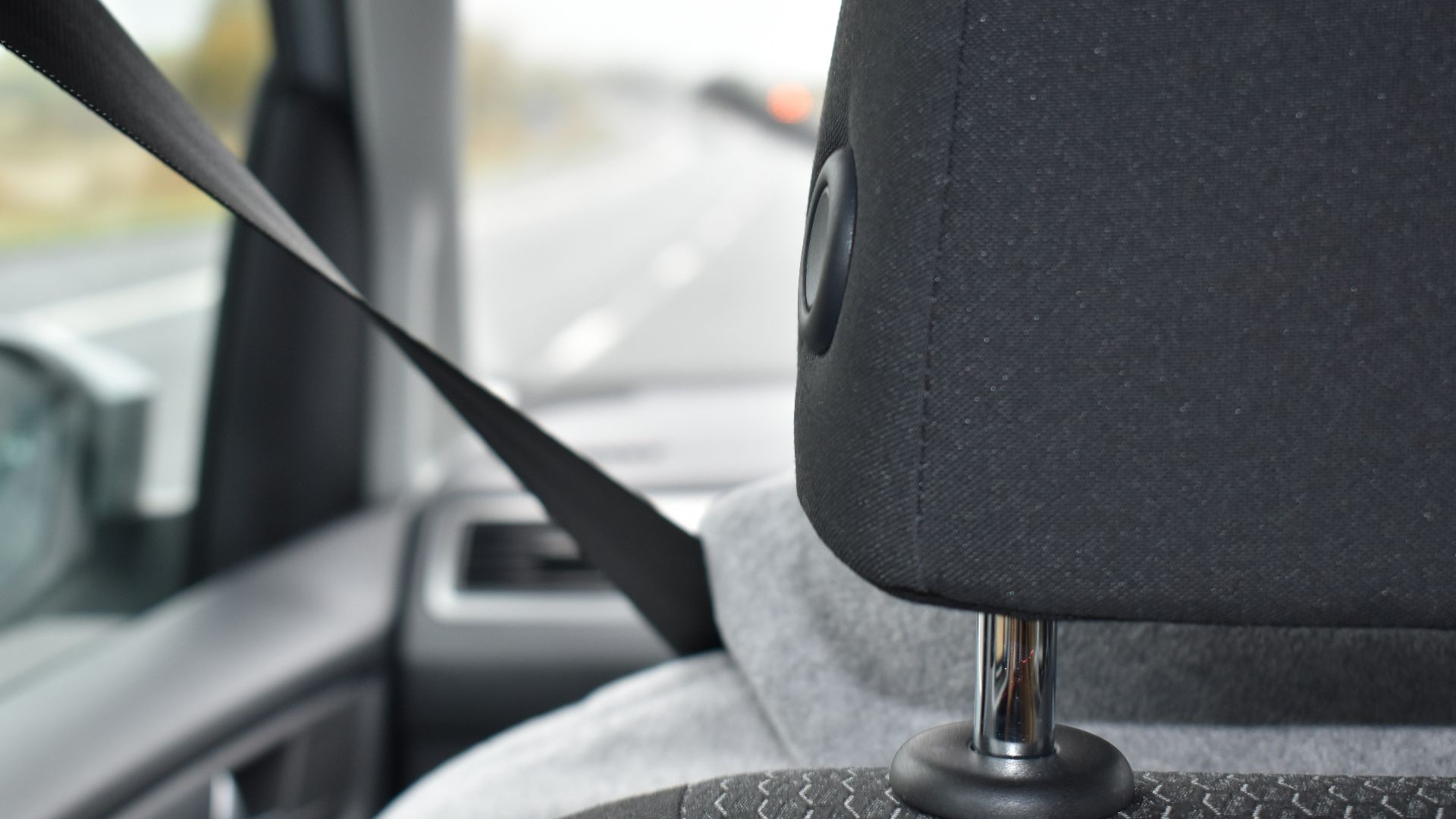 black car headrest