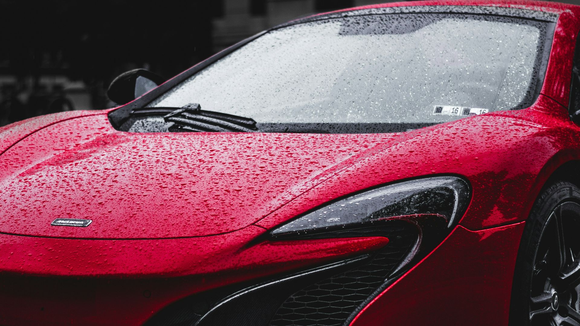red sports car hood