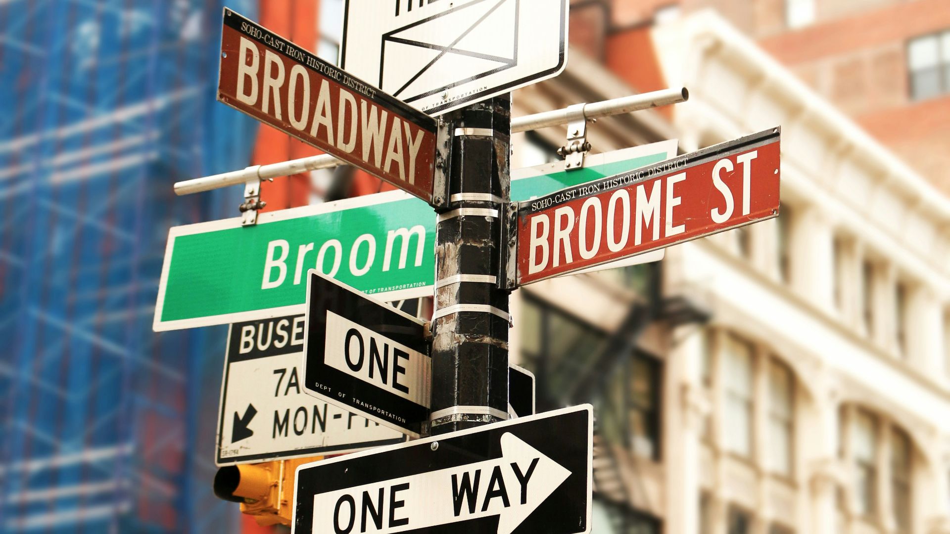 road signage on pole