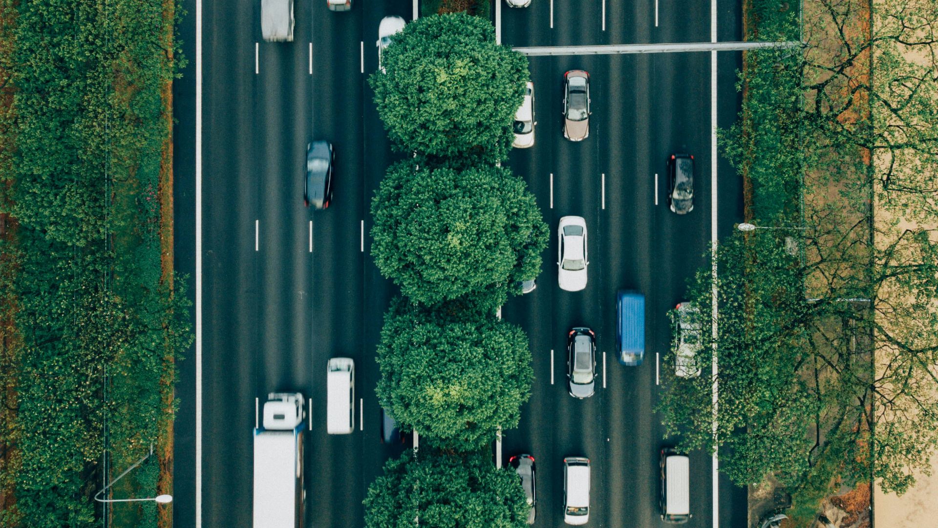 aerial photography of road with cars