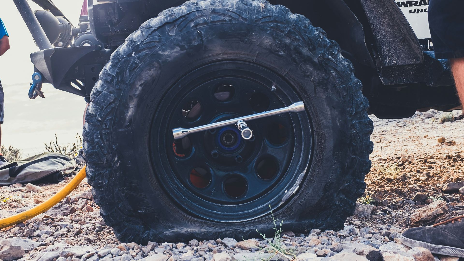 flat tire close-up photography