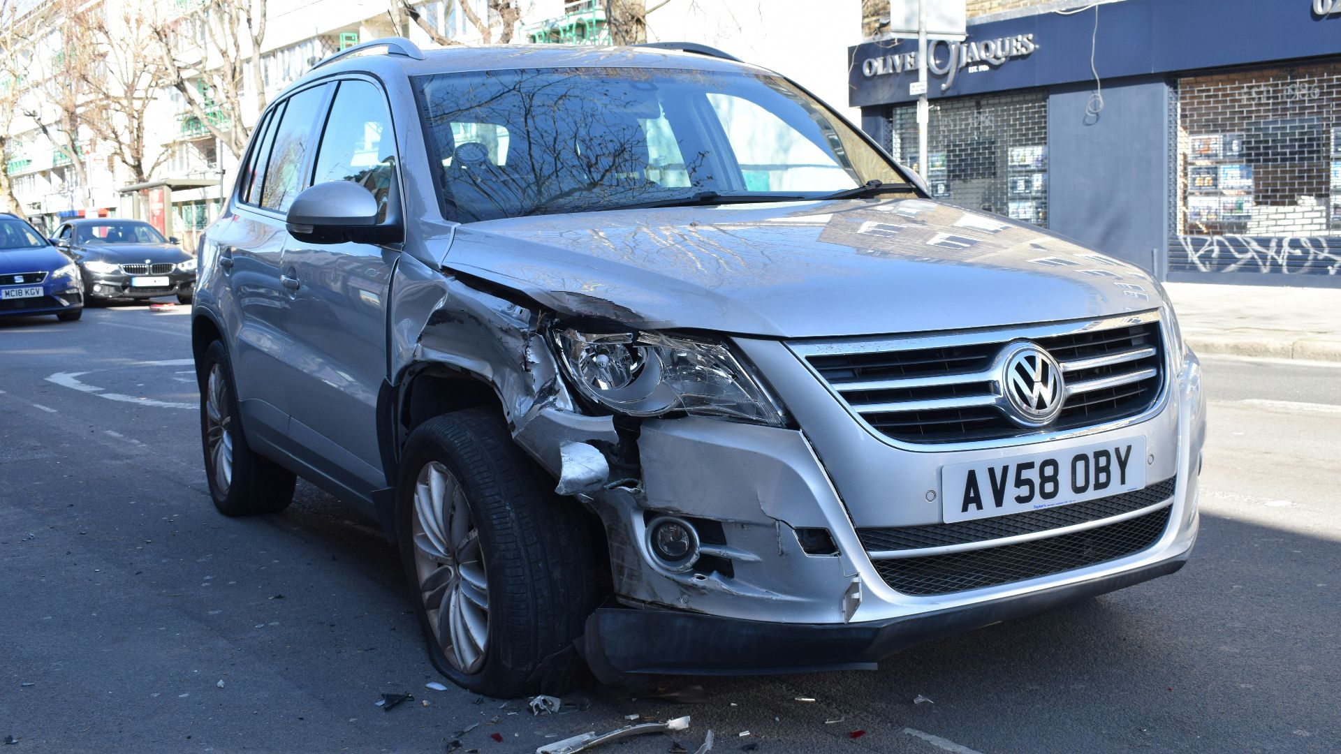 a car that has been hit by another car