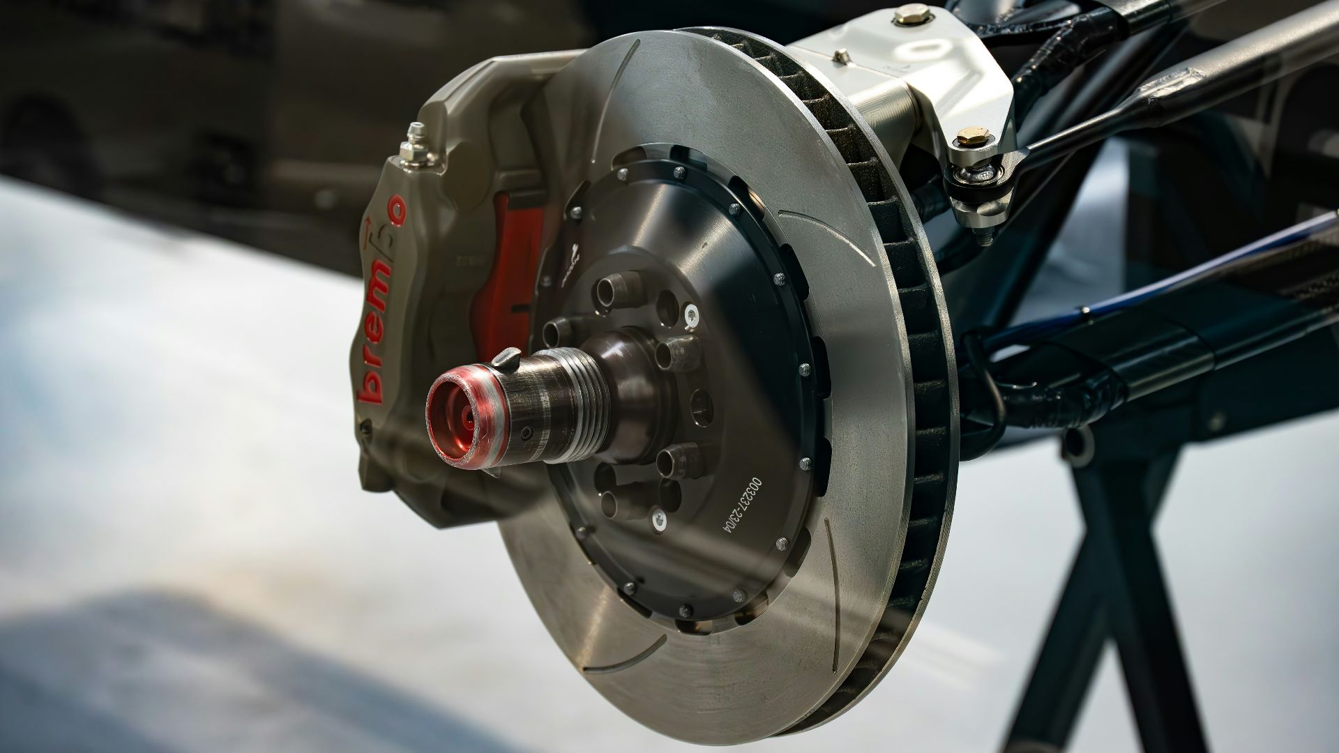 a close up of a brake on a vehicle